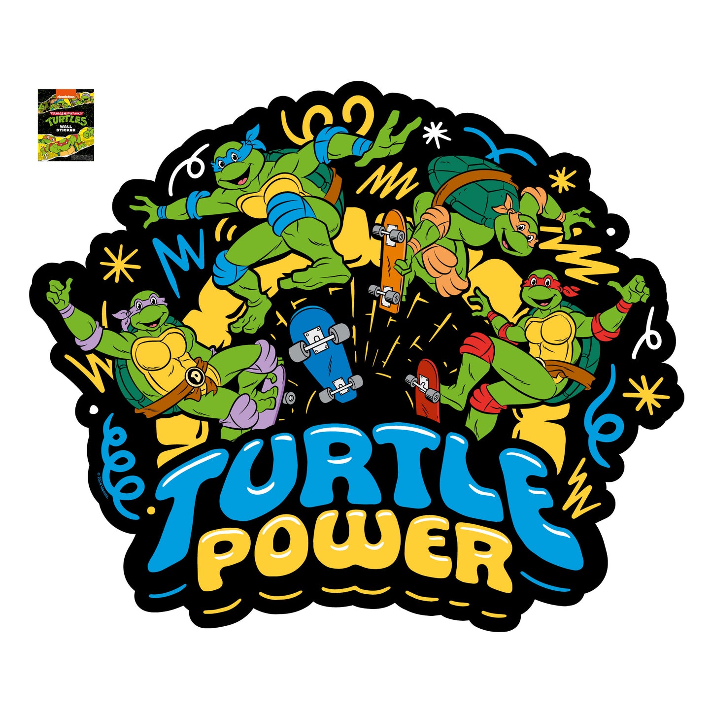 Teenage Mutant Ninja Turtles Wall Sticker - Turtle Power Group Decal TMNT Art