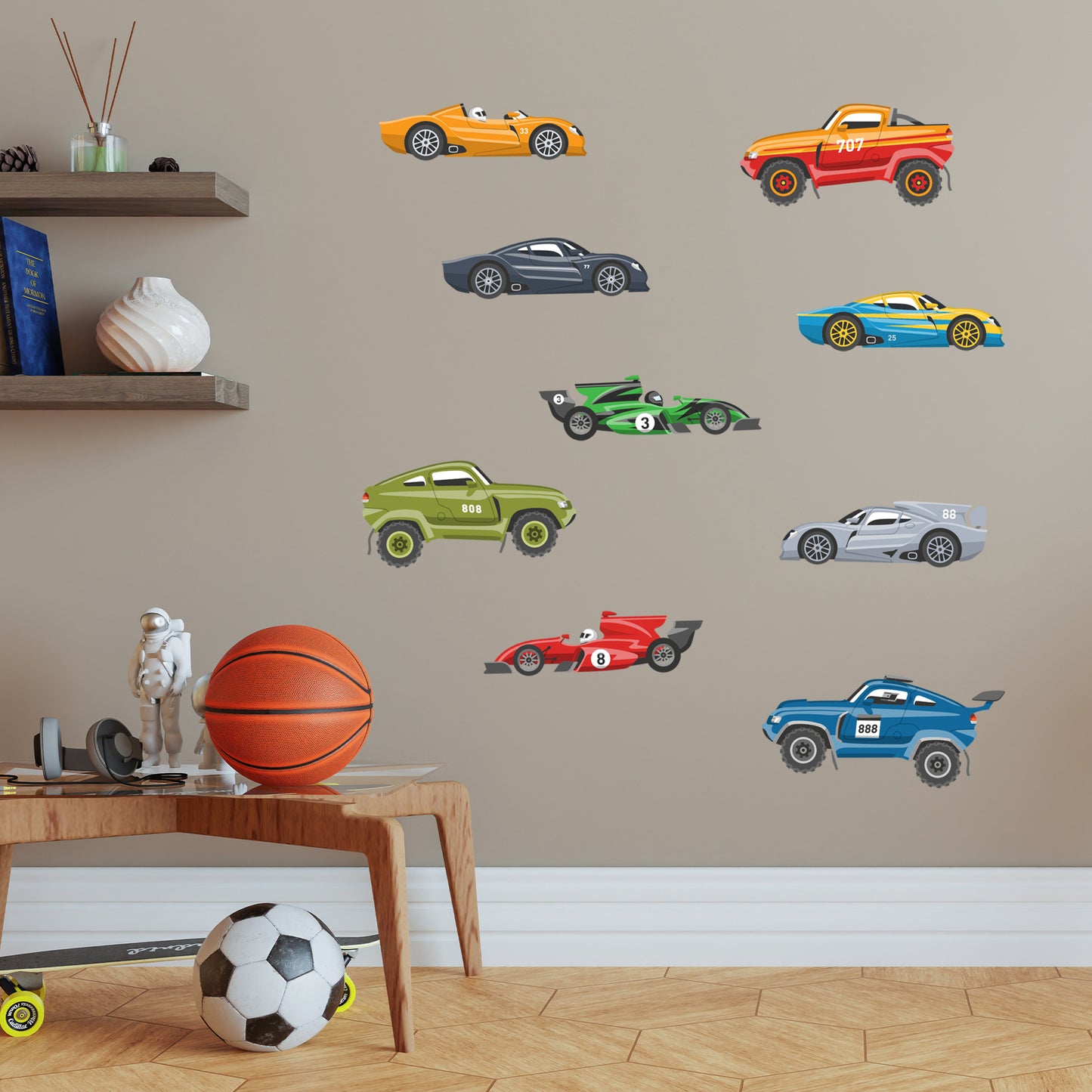 Car Wall Sticker - Collection of 9 Cars Decal Wall Art
