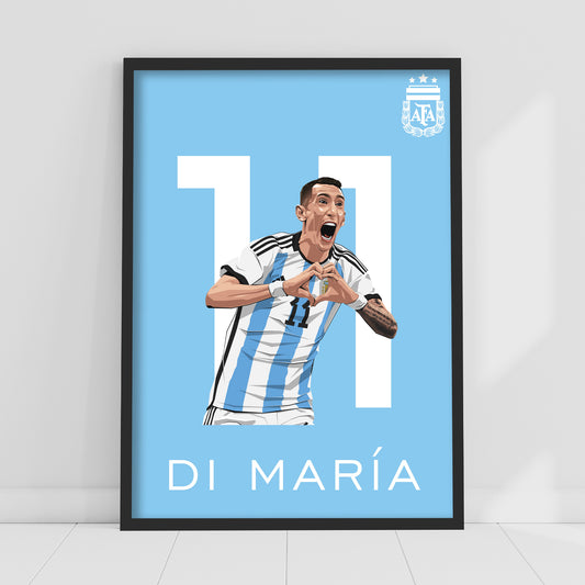Argentina Print - Di Maria Illustration Poster