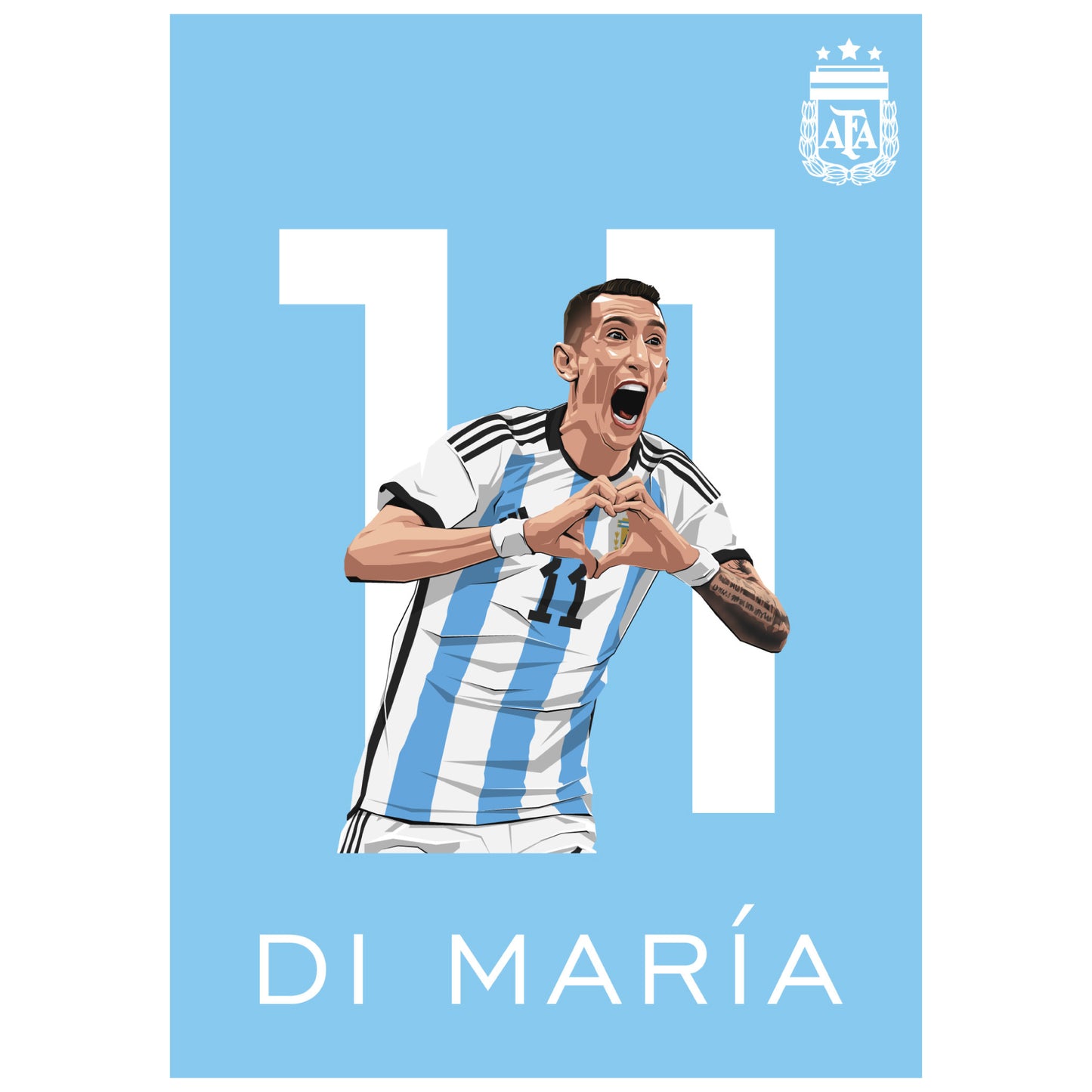 Argentina Print - Di Maria Illustration Poster