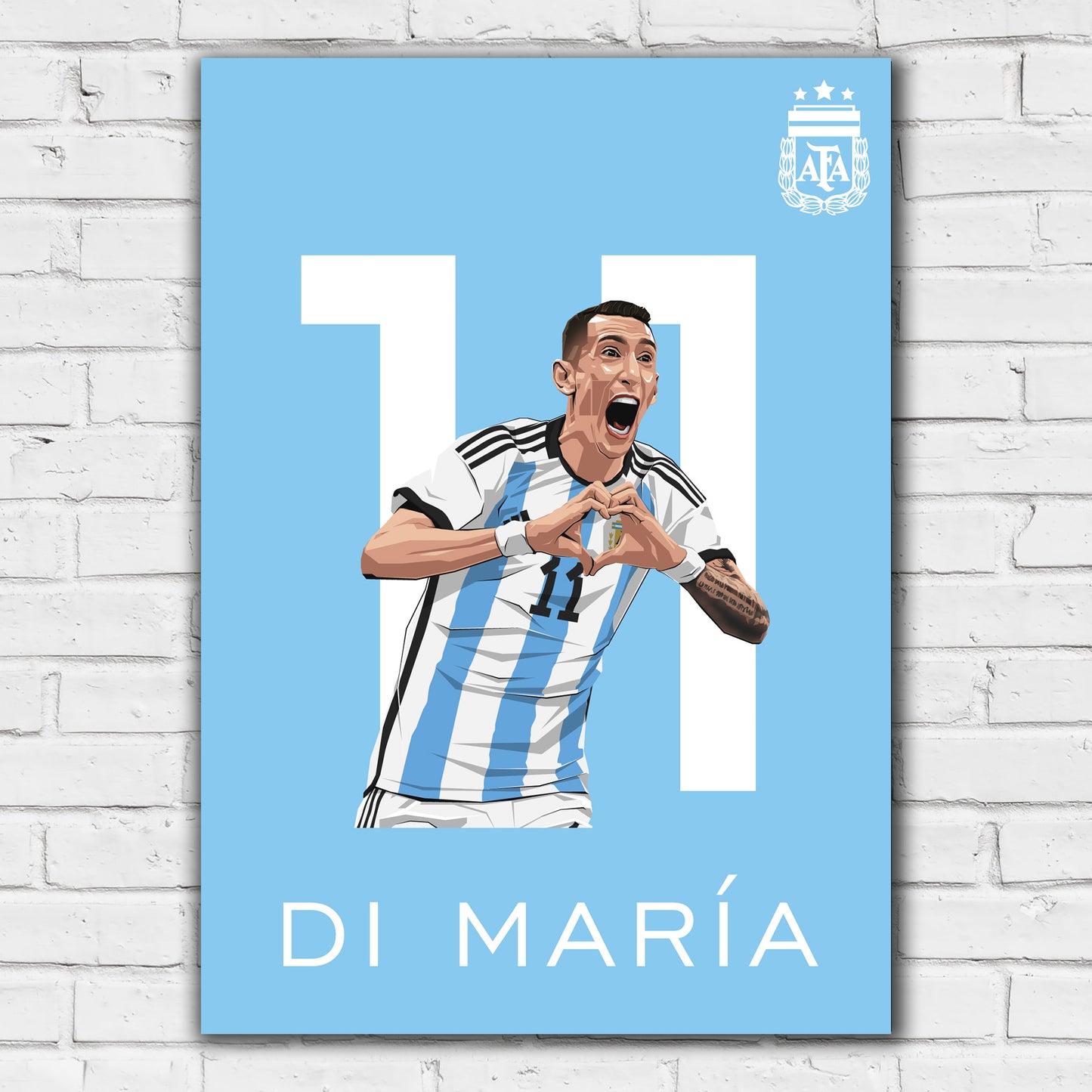 Argentina Print - Di Maria Illustration Poster