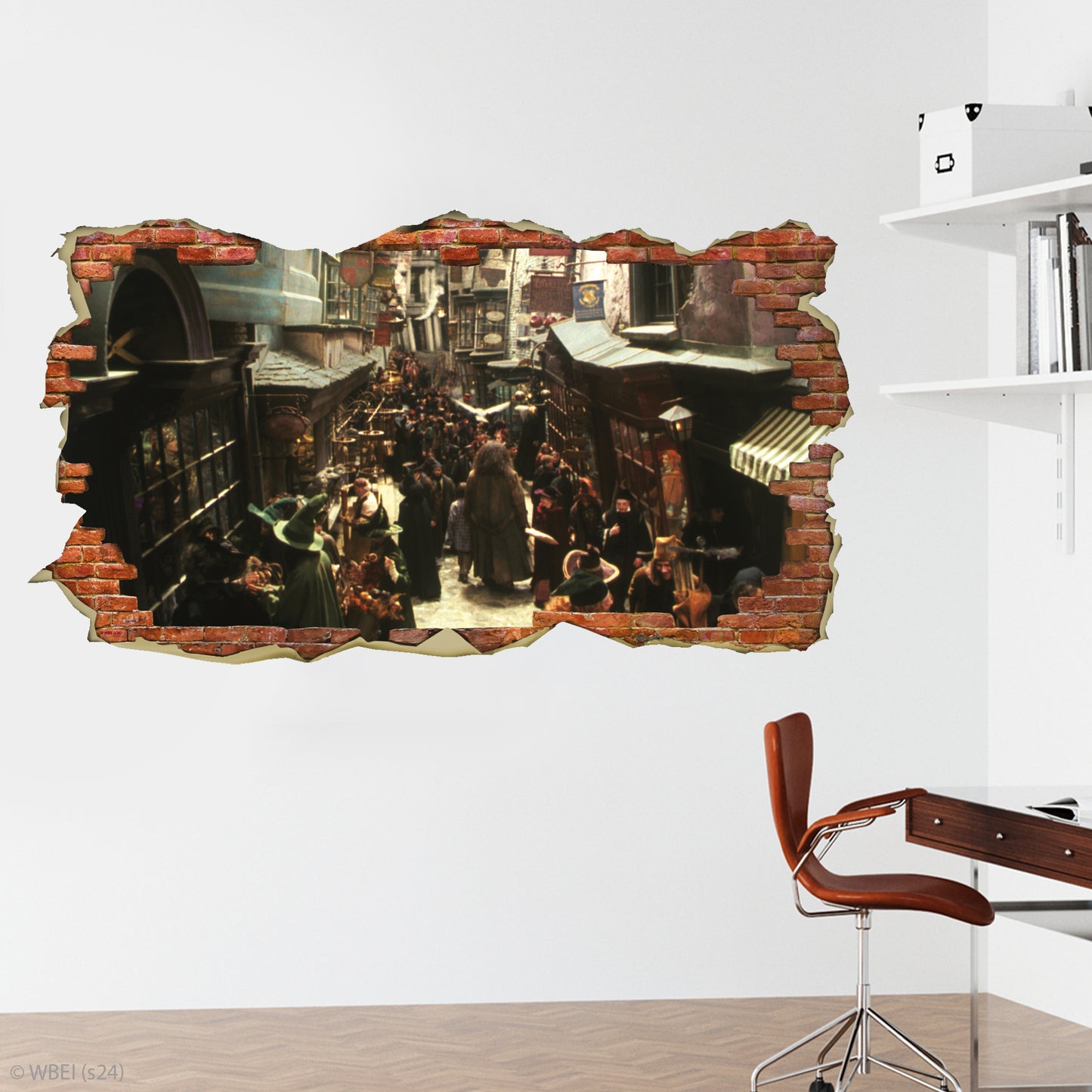 HARRY POTTER Wall Sticker – Diagon Alley Day Time Brick Broken Wall Decal Wizarding World Art