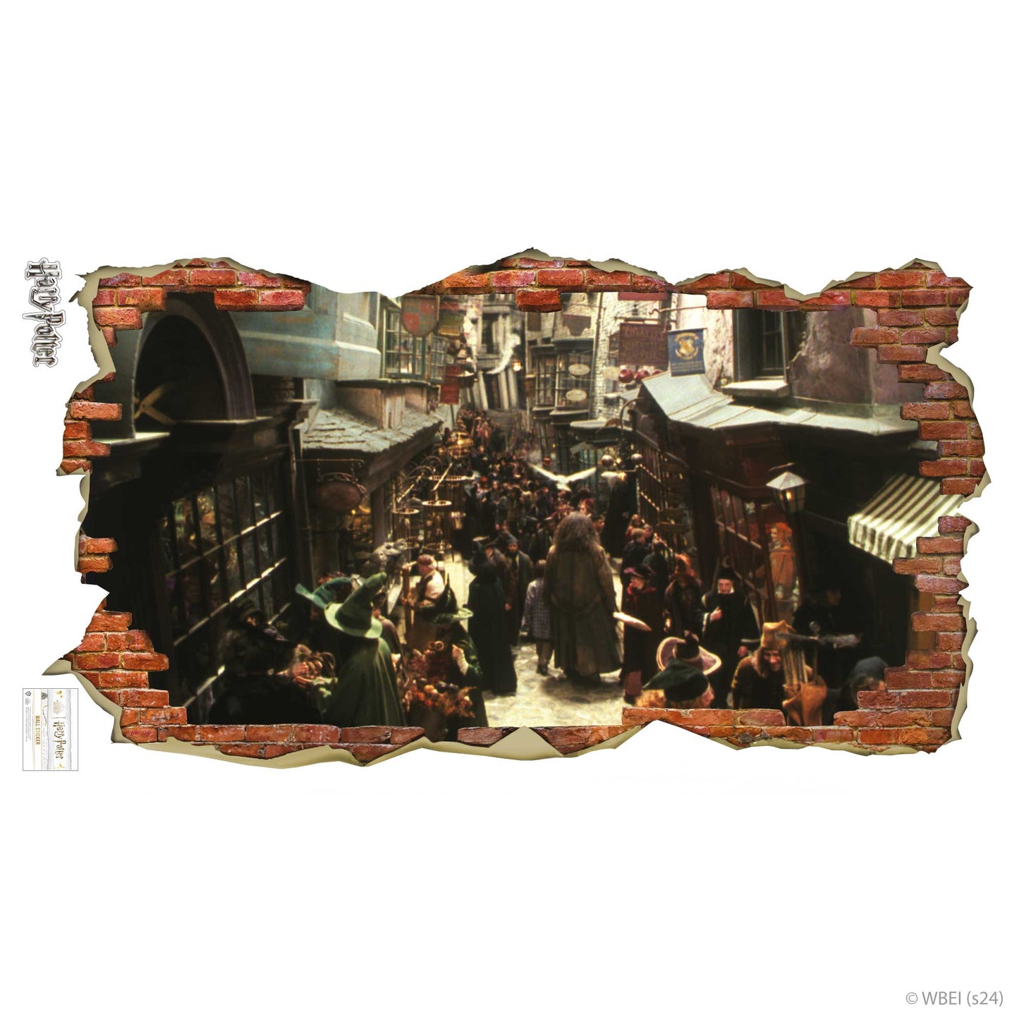 HARRY POTTER Wall Sticker – Diagon Alley Day Time Brick Broken Wall Decal Wizarding World Art