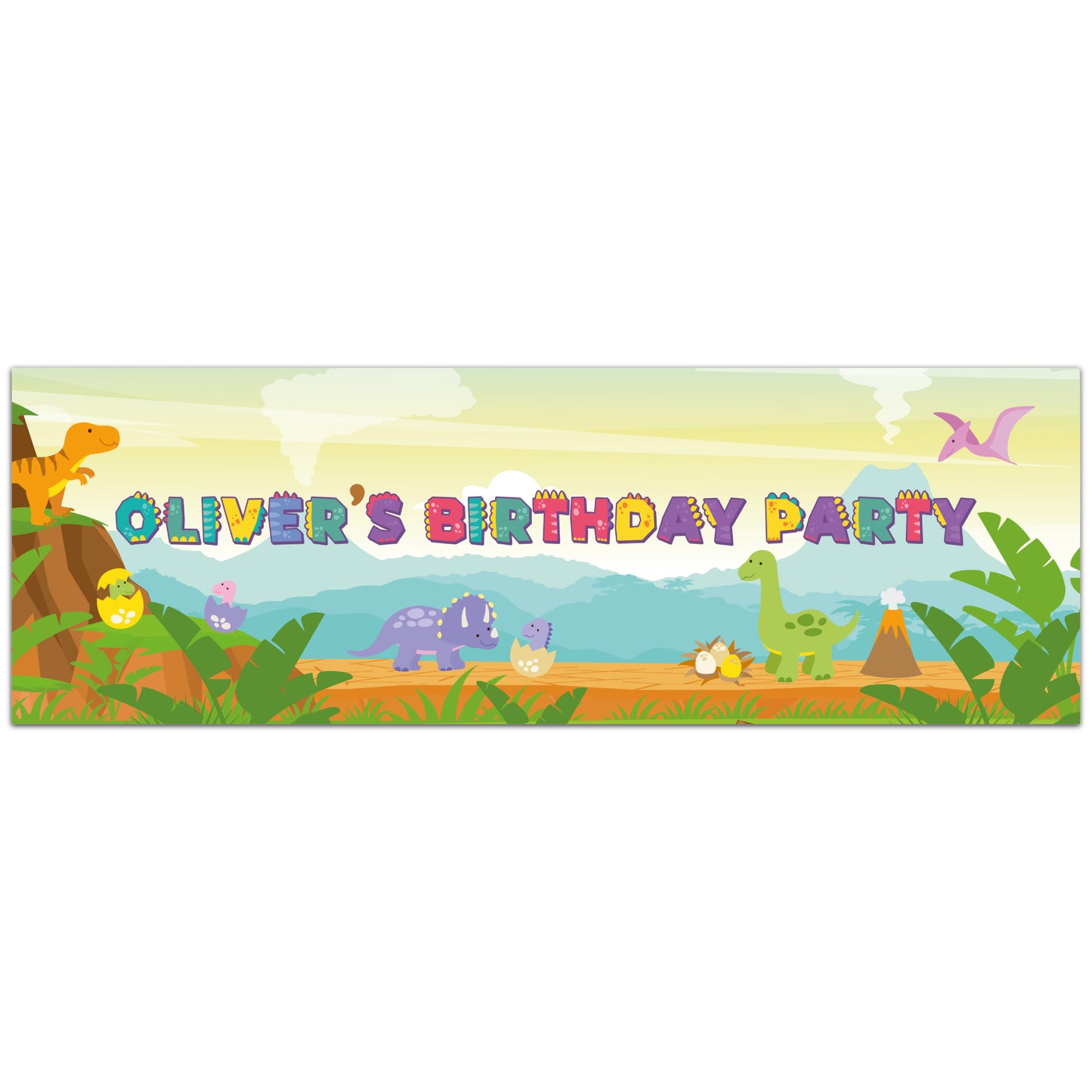 Dinosaur Birthday – Dino Land Personalised Banner Wall Sticker