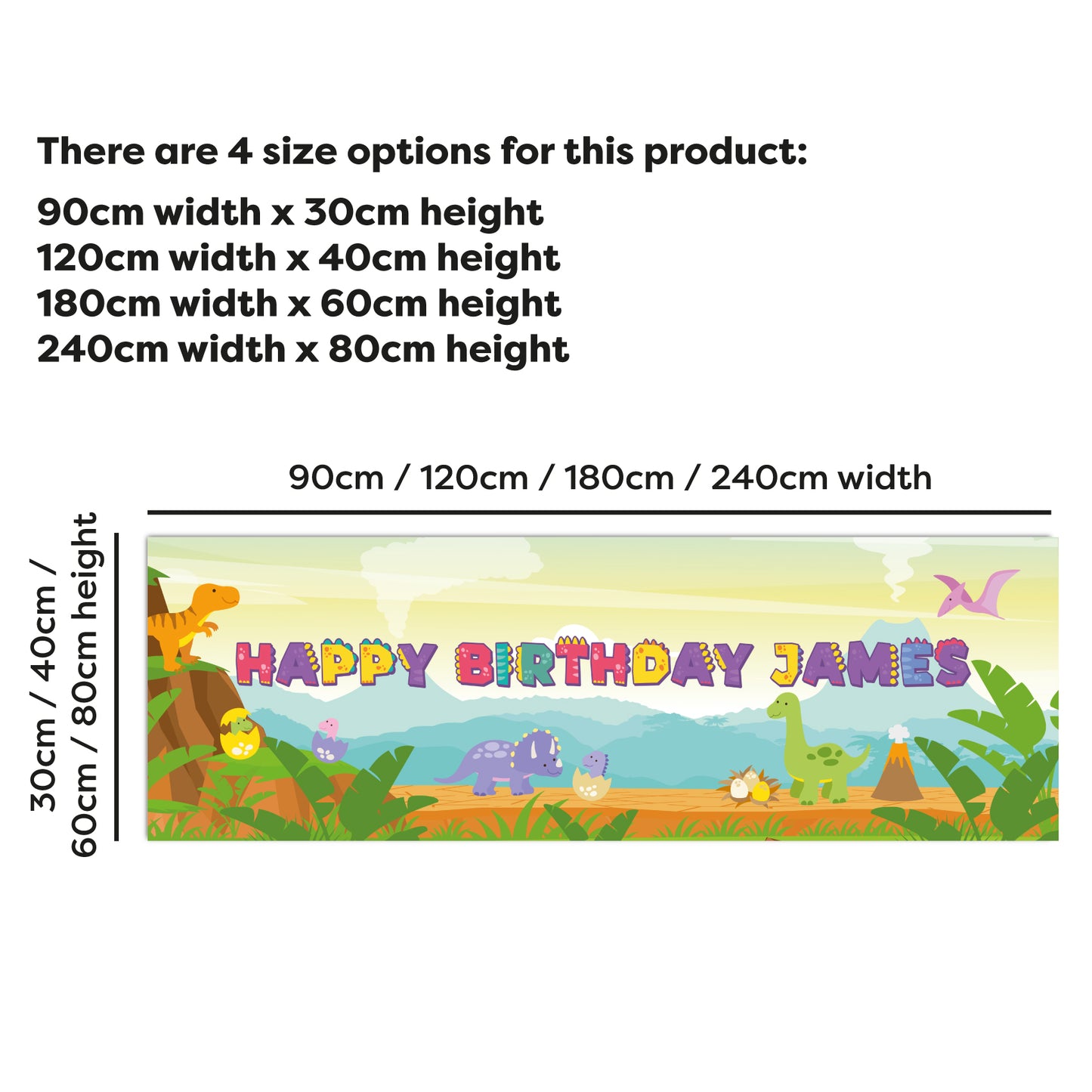 Dinosaur Birthday – Dino Land Personalised Banner Wall Sticker