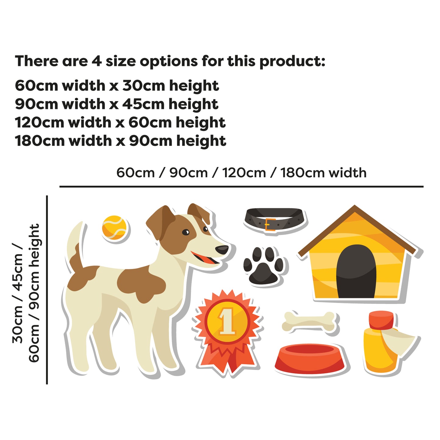 Dog Wall Sticker - Dog House and Toys Decal Wall Art