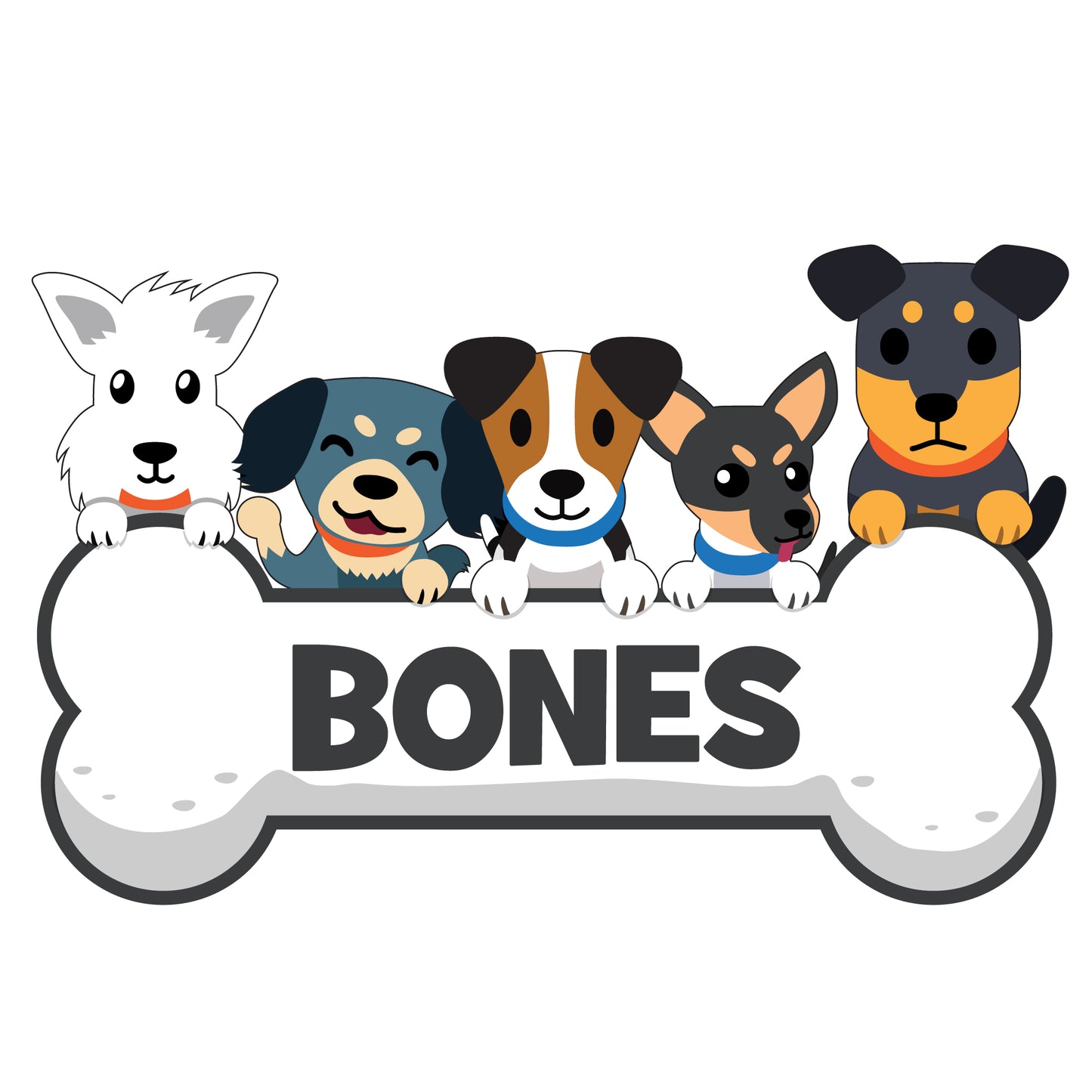 Dog Wall Sticker - Dog Name on Bone Decal Wall Art