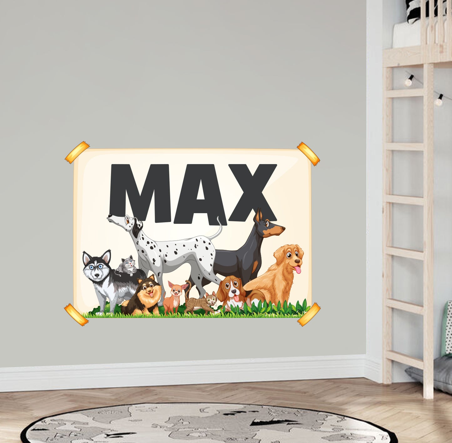 Dog Wall Sticker - Pet Name Dogs and Cats Decal Wall Art