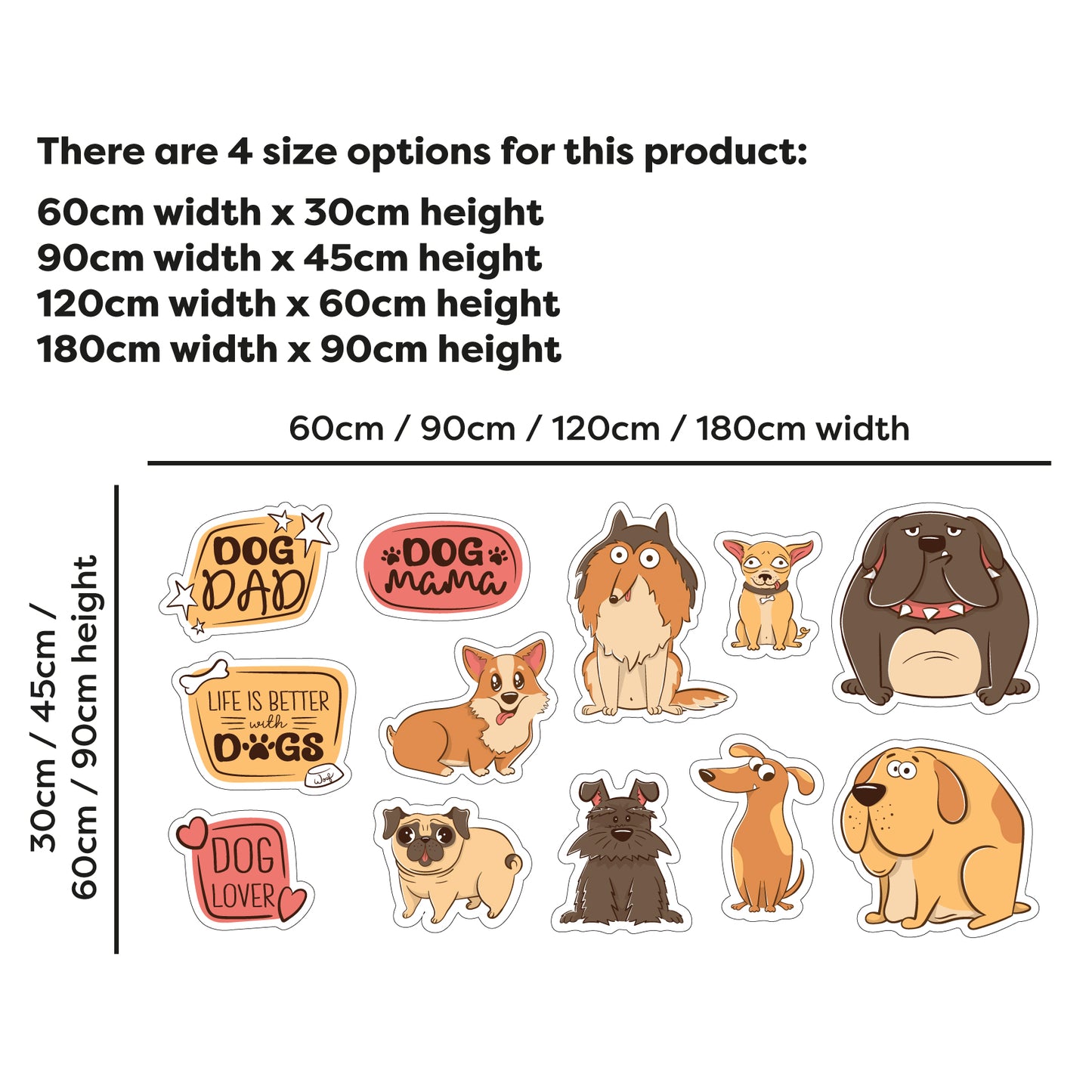 Dog Wall Sticker - Life is better with Dogs Decal Set Wall Art