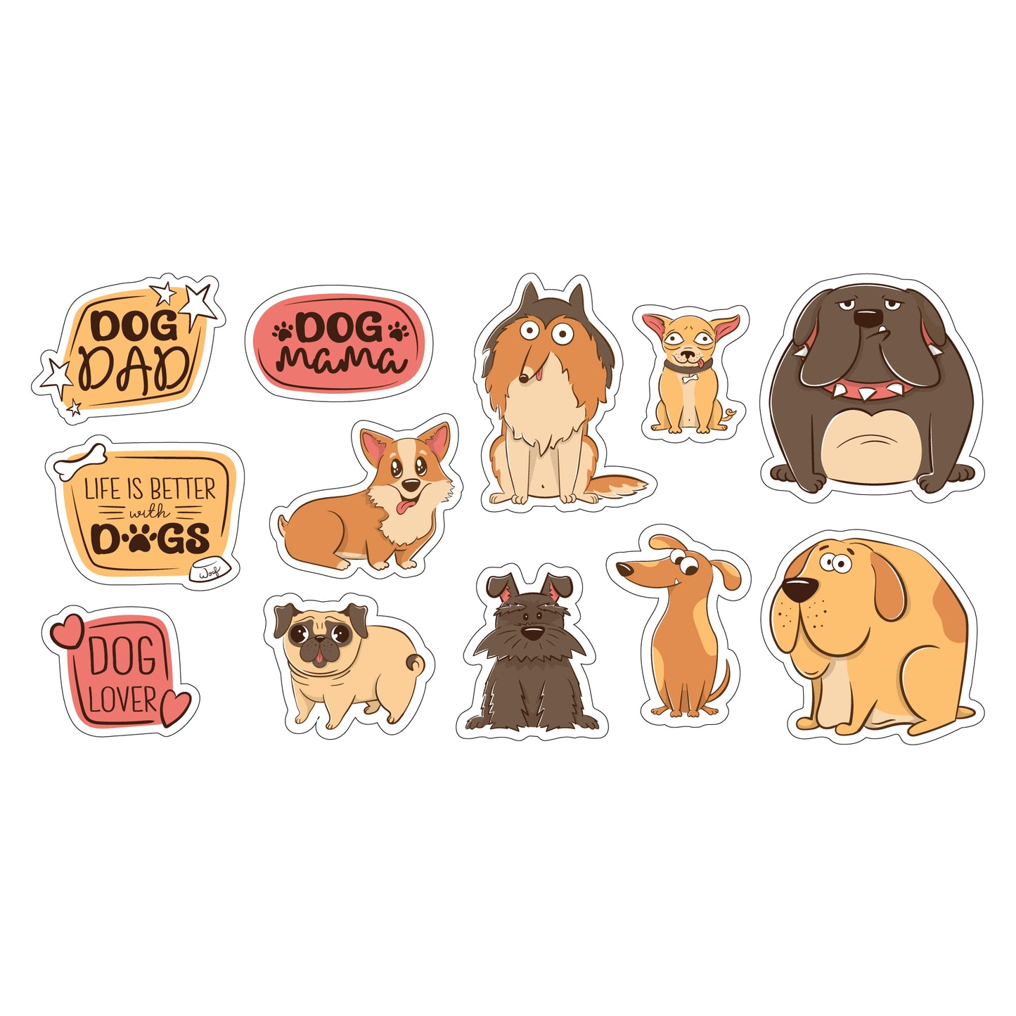 Dog Wall Sticker - Life is better with Dogs Decal Set Wall Art