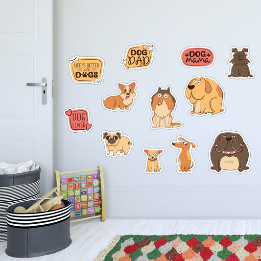 Dog Wall Sticker - Life is better with Dogs Decal Set Wall Art