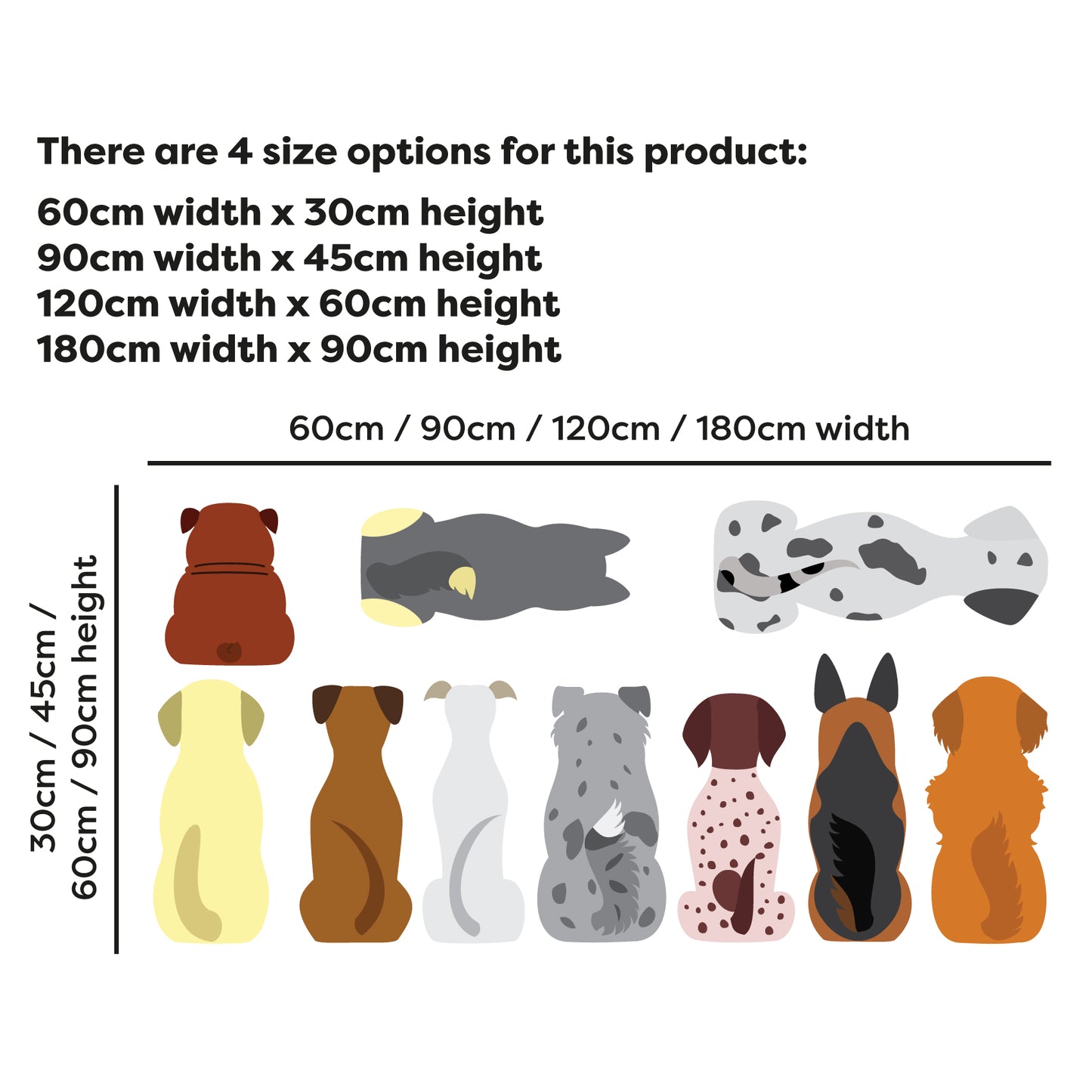 Dog Wall Sticker - Dogs in a Line Decal Set Wall Art