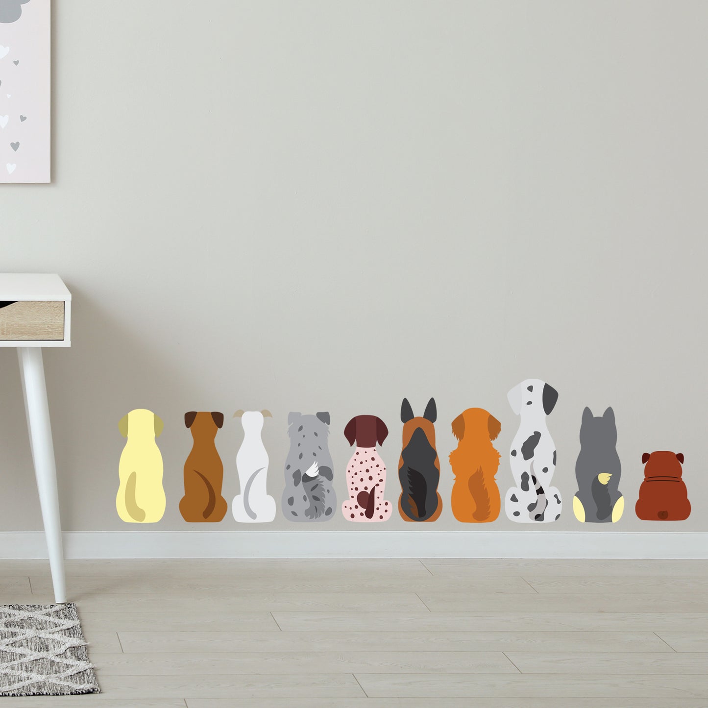 Dog Wall Sticker - Dogs in a Line Decal Set Wall Art