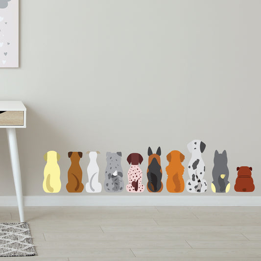 Dog Wall Sticker - Dogs in a Line Decal Set Wall Art