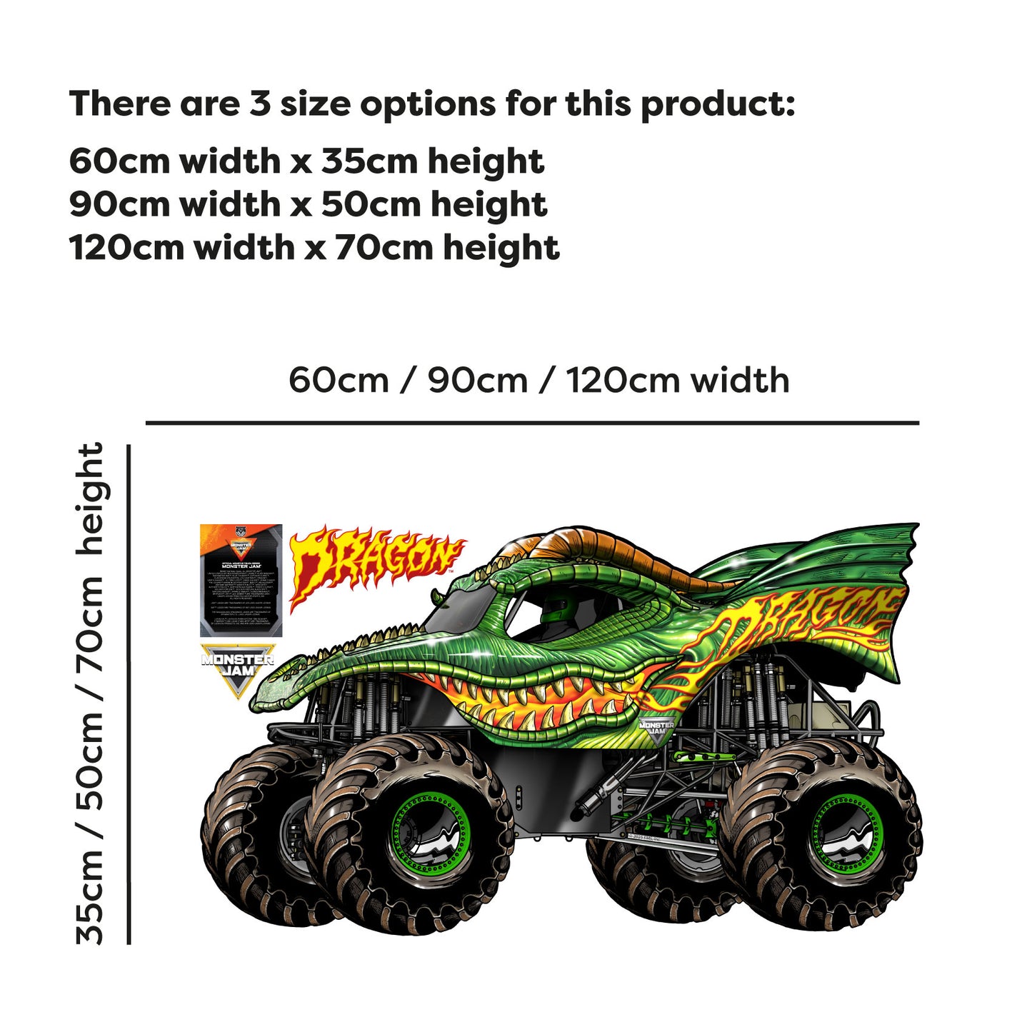 Monster Jam Wall Sticker - Dragon Monster Jam Truck Wall Decal Art