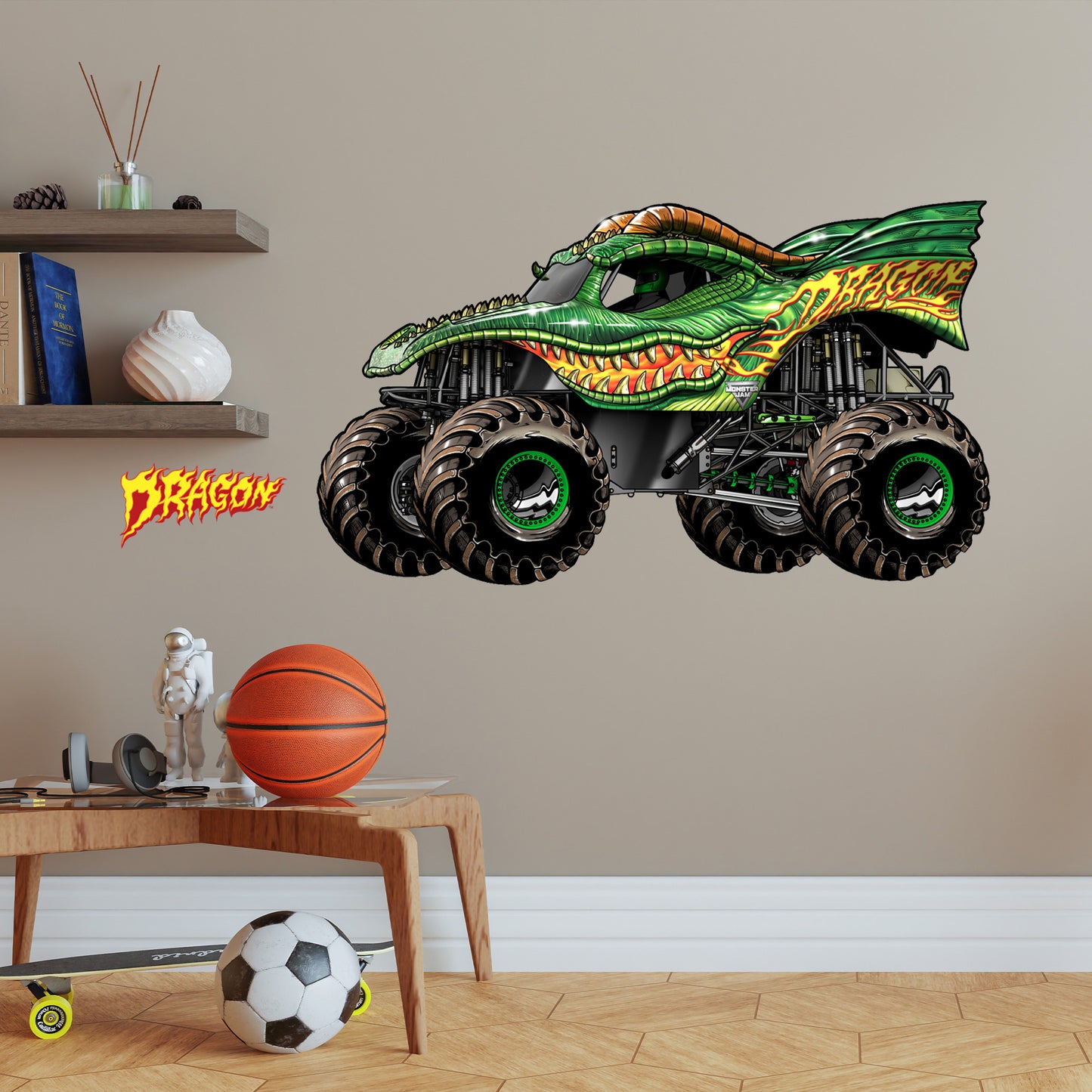 Monster Jam Wall Sticker - Dragon Monster Jam Truck Wall Decal Art