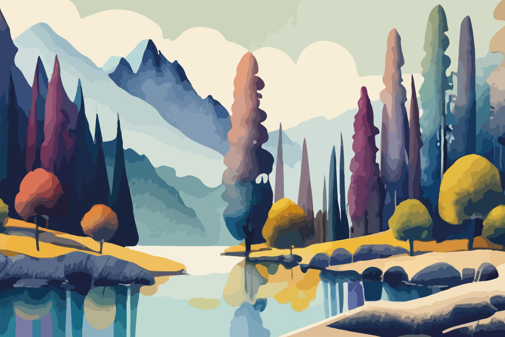 Dreamy Lakeside Full Wall Mural