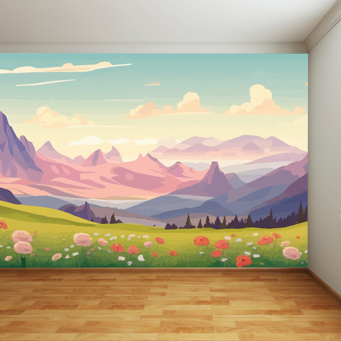 Dreamy Meadow Full Wall Mural
