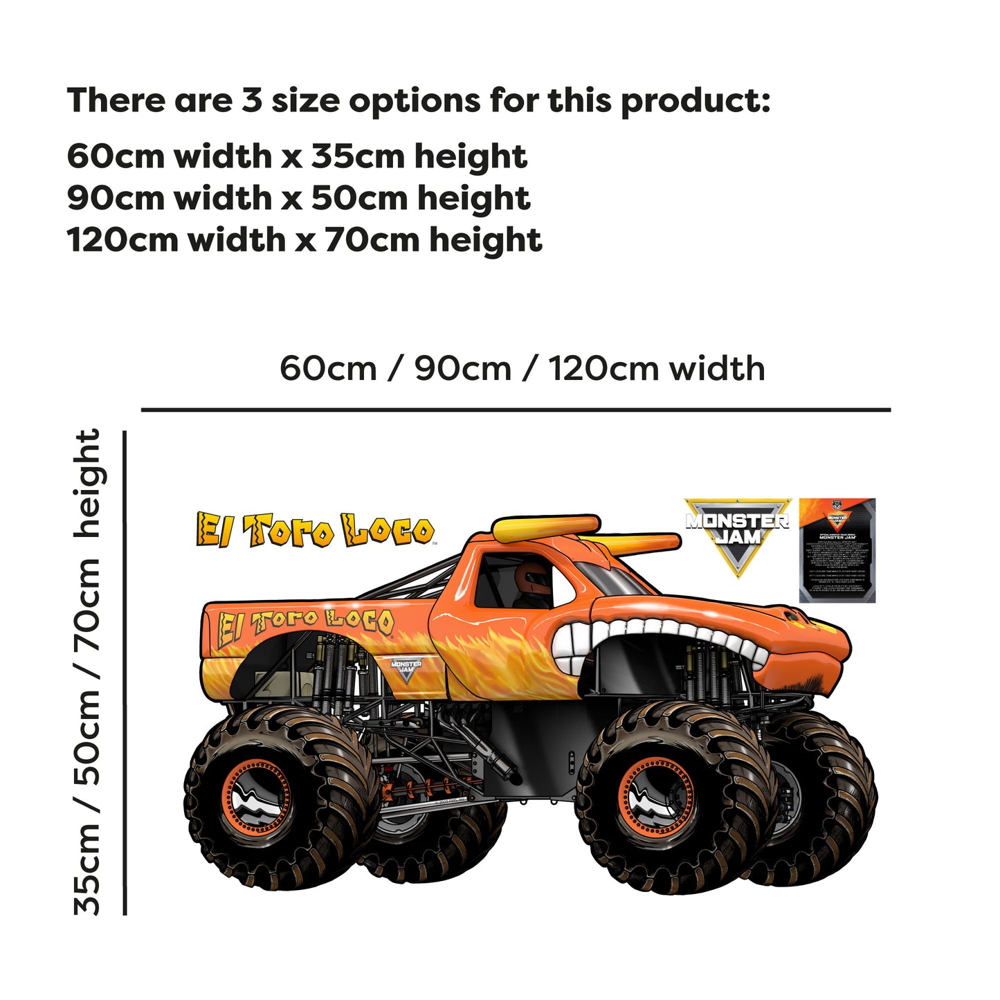 Monster Jam Wall Sticker - El Toro Loco Monster Jam Truck Wall Decal Art
