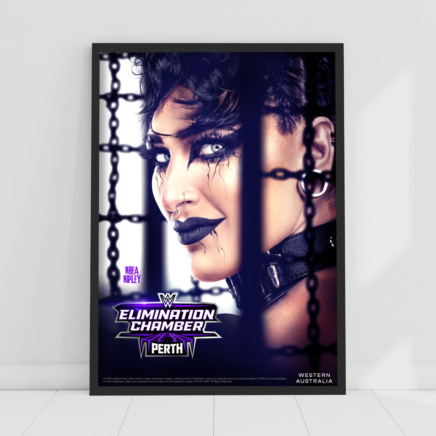 WWE Print - Elimination Chamber Rhea Ripley Poster Wrestling Wall Art