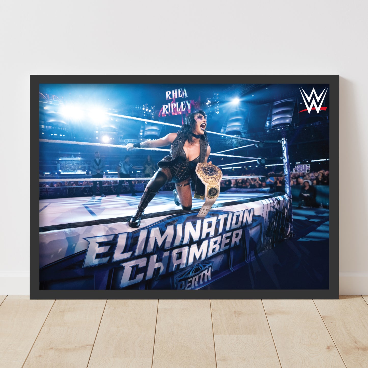 WWE Print - Elimination Chamber Rhea Ripley Win Poster Wall Art