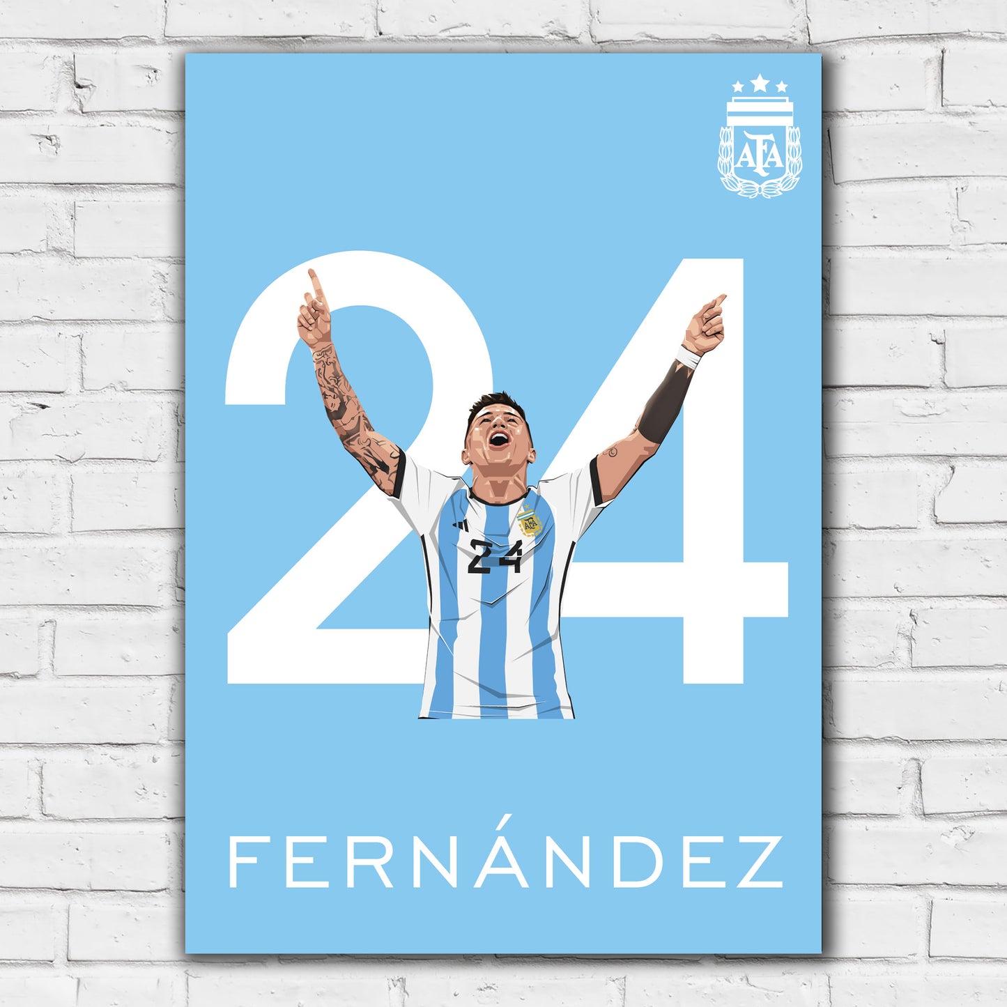 Argentina Print - Enzo Fernandez Illustration Poster