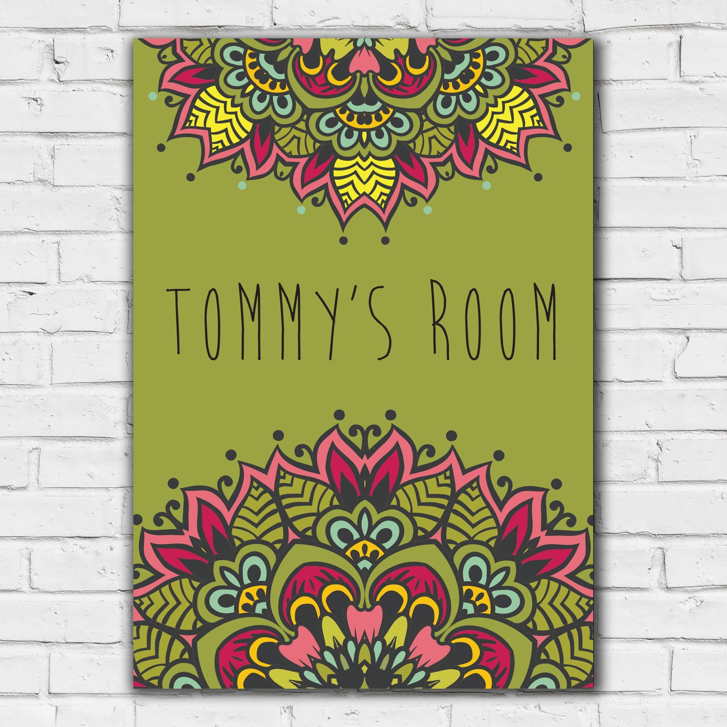 Floral Wall Print - Personalised Green Print Poster Wall Art