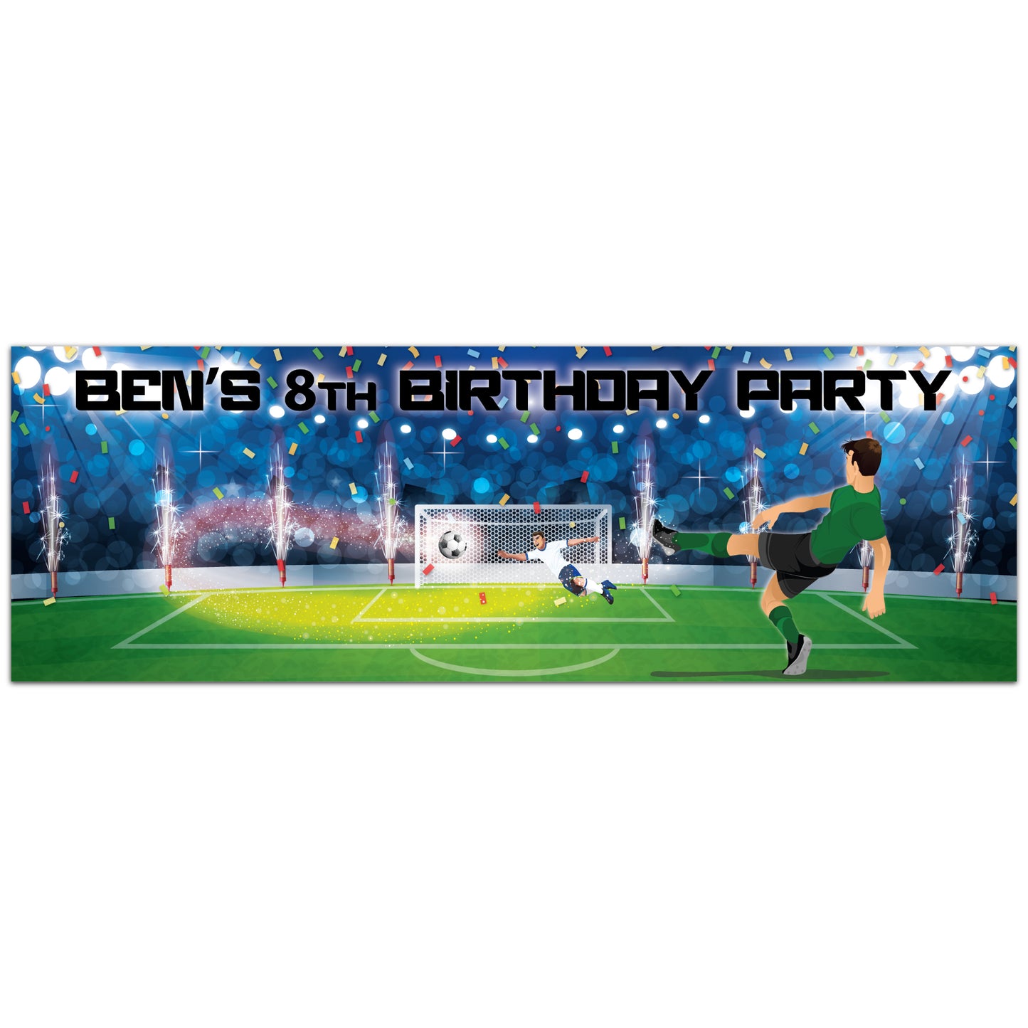 Football Birthday – Scoring a Goal Personalised Banner Wall Sticker