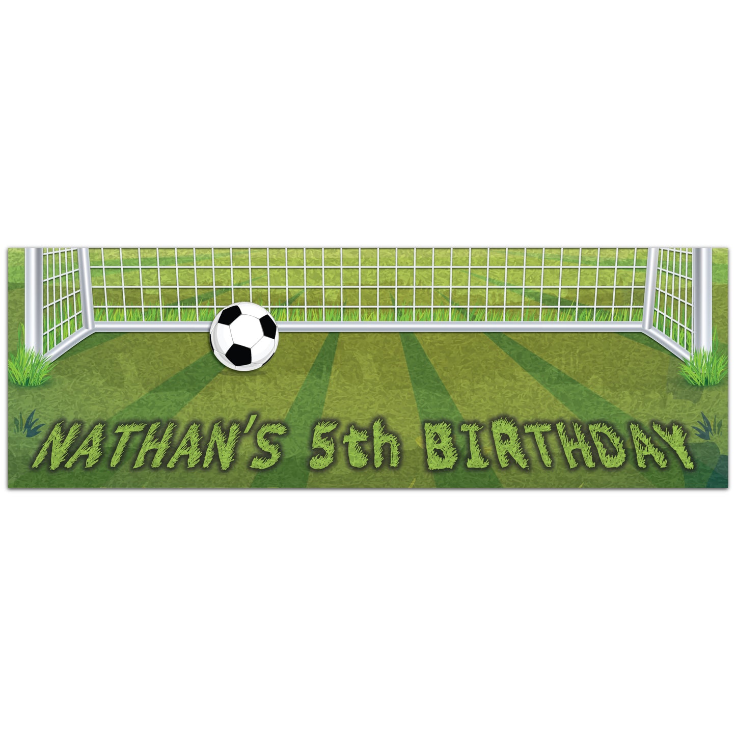 Football Birthday – On The Pitch Personalised Banner Wall Sticker