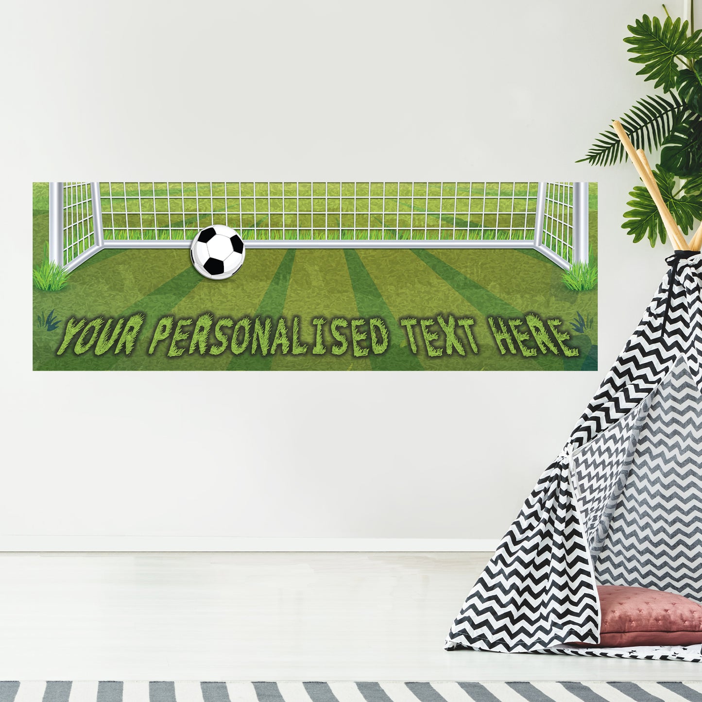 Football Birthday – On The Pitch Personalised Banner Wall Sticker