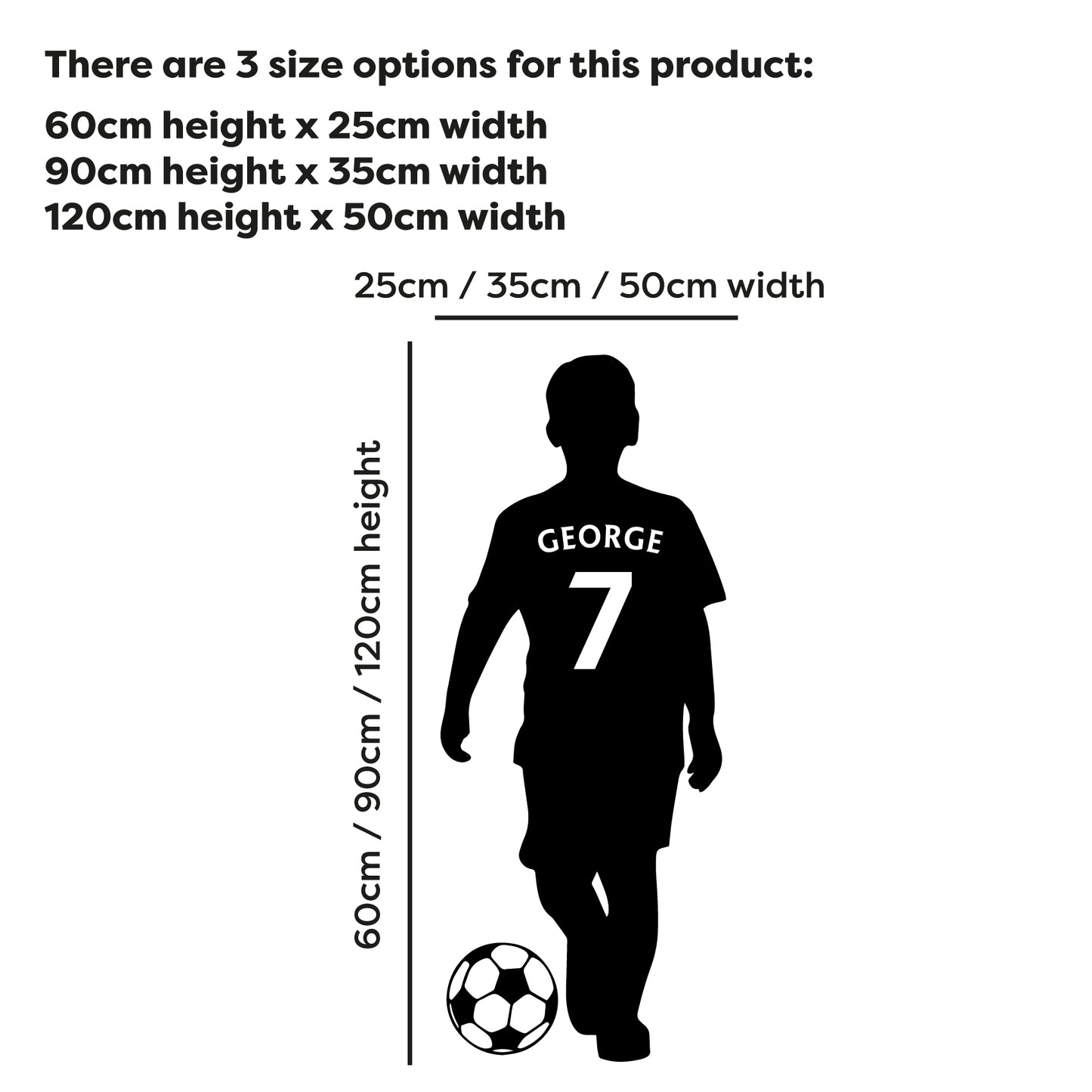 Football Player Wall Sticker - Kid Silhouette Personalised Shirt Art Decal