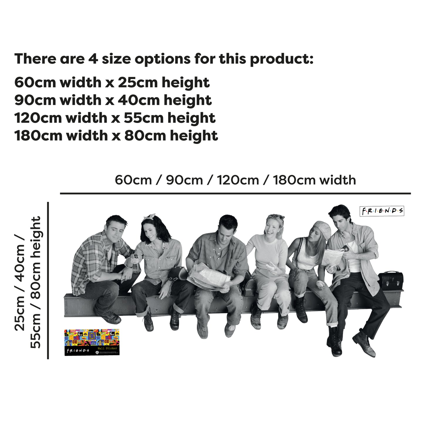 Friends Wall Sticker - Friends Group Sat on Beam Decal Wall Art