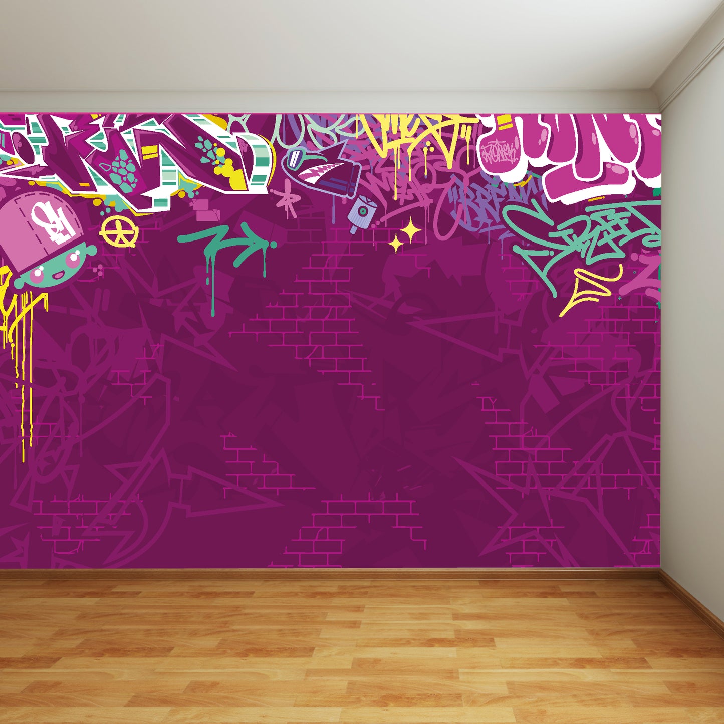 Fun Graffiti Full Wall Mural