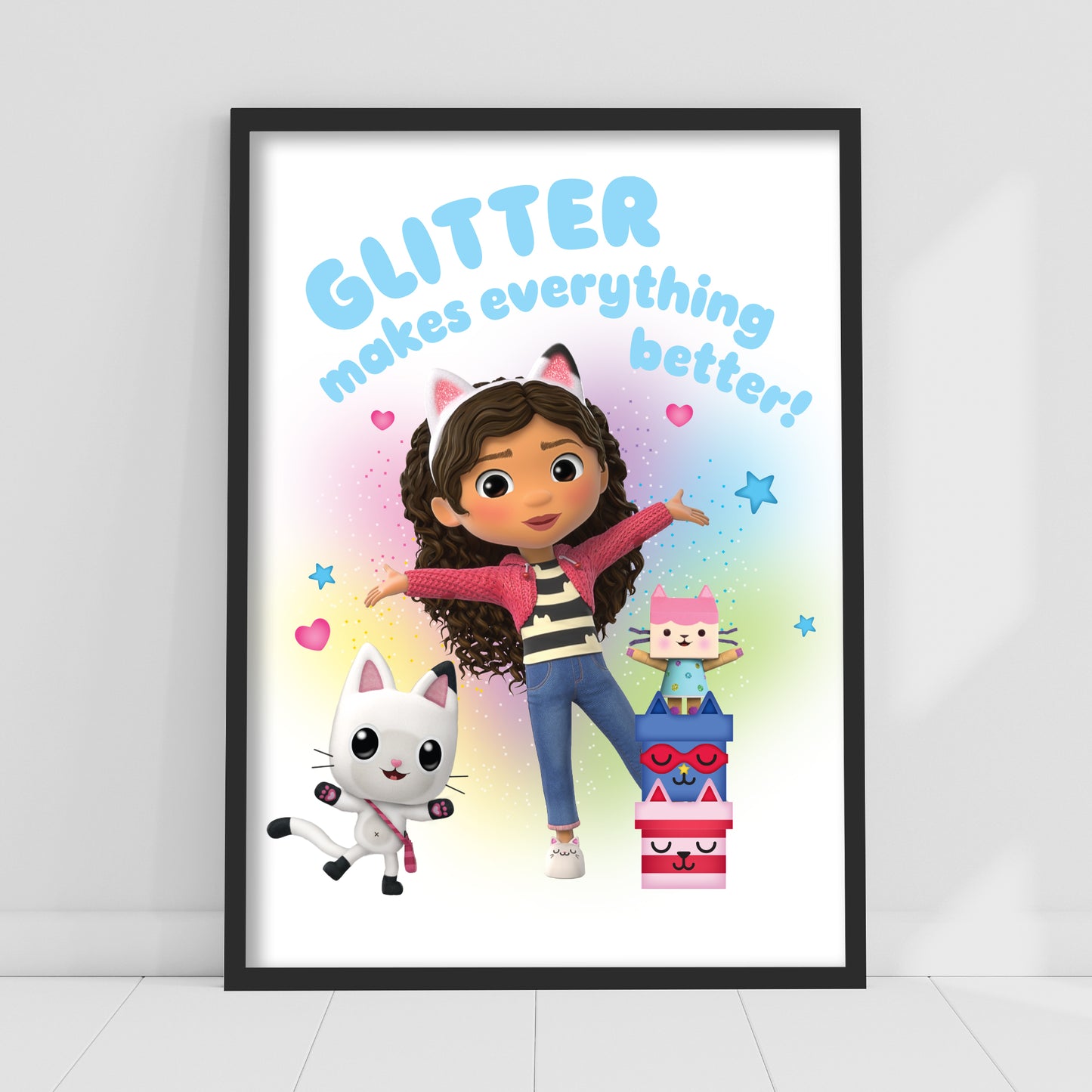 Gabby's Dollhouse Print - Glitter Makes Everything Better Poster Kids Wall Art