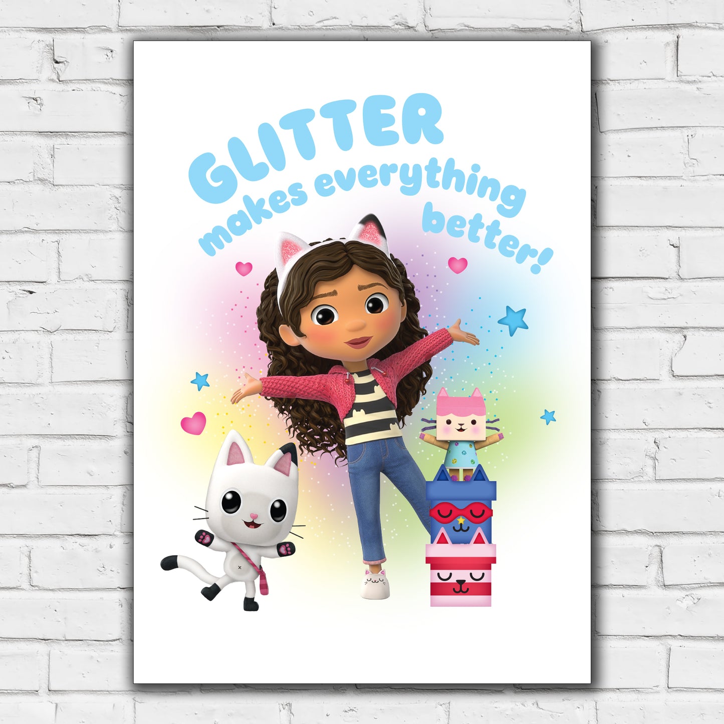 Gabby's Dollhouse Print - Glitter Makes Everything Better Poster Kids Wall Art
