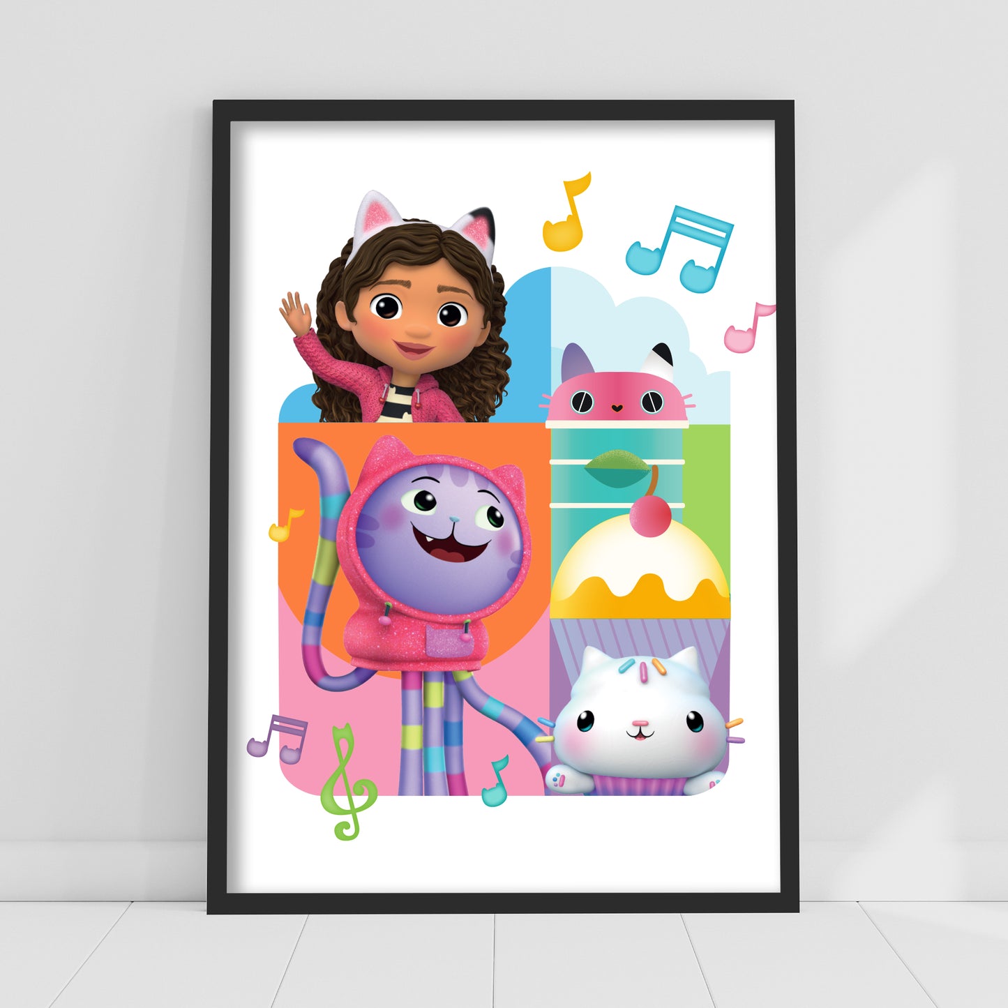 Gabby's Dollhouse Print - Music Colour Blocks Poster Kids Wall Art