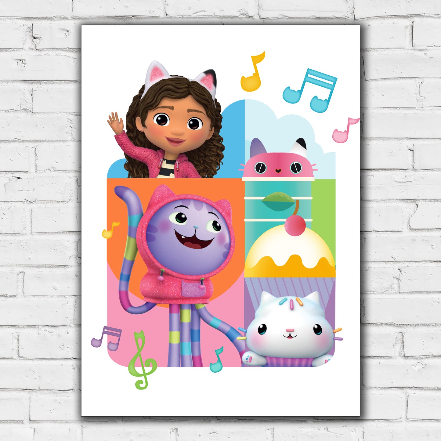 Gabby's Dollhouse Print - Music Colour Blocks Poster Kids Wall Art
