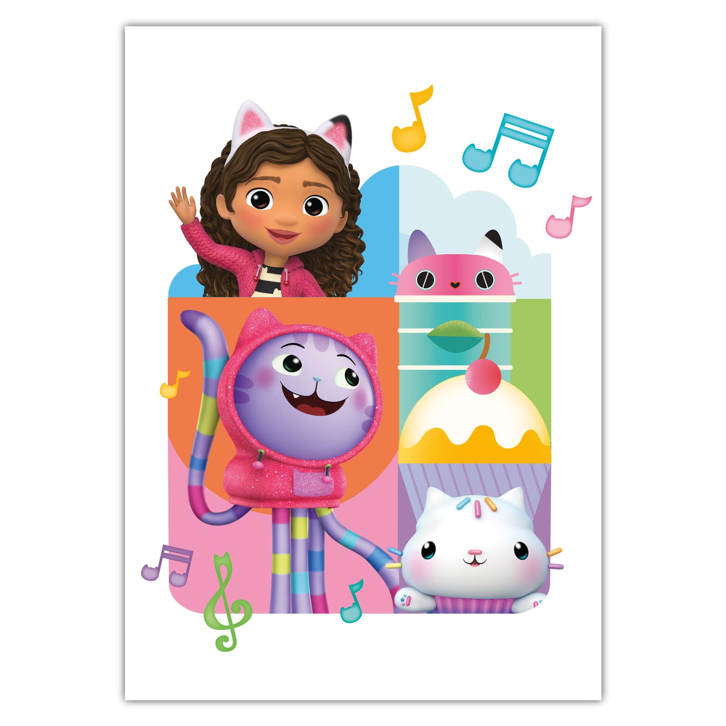 Gabby's Dollhouse Print - Music Colour Blocks Poster Kids Wall Art