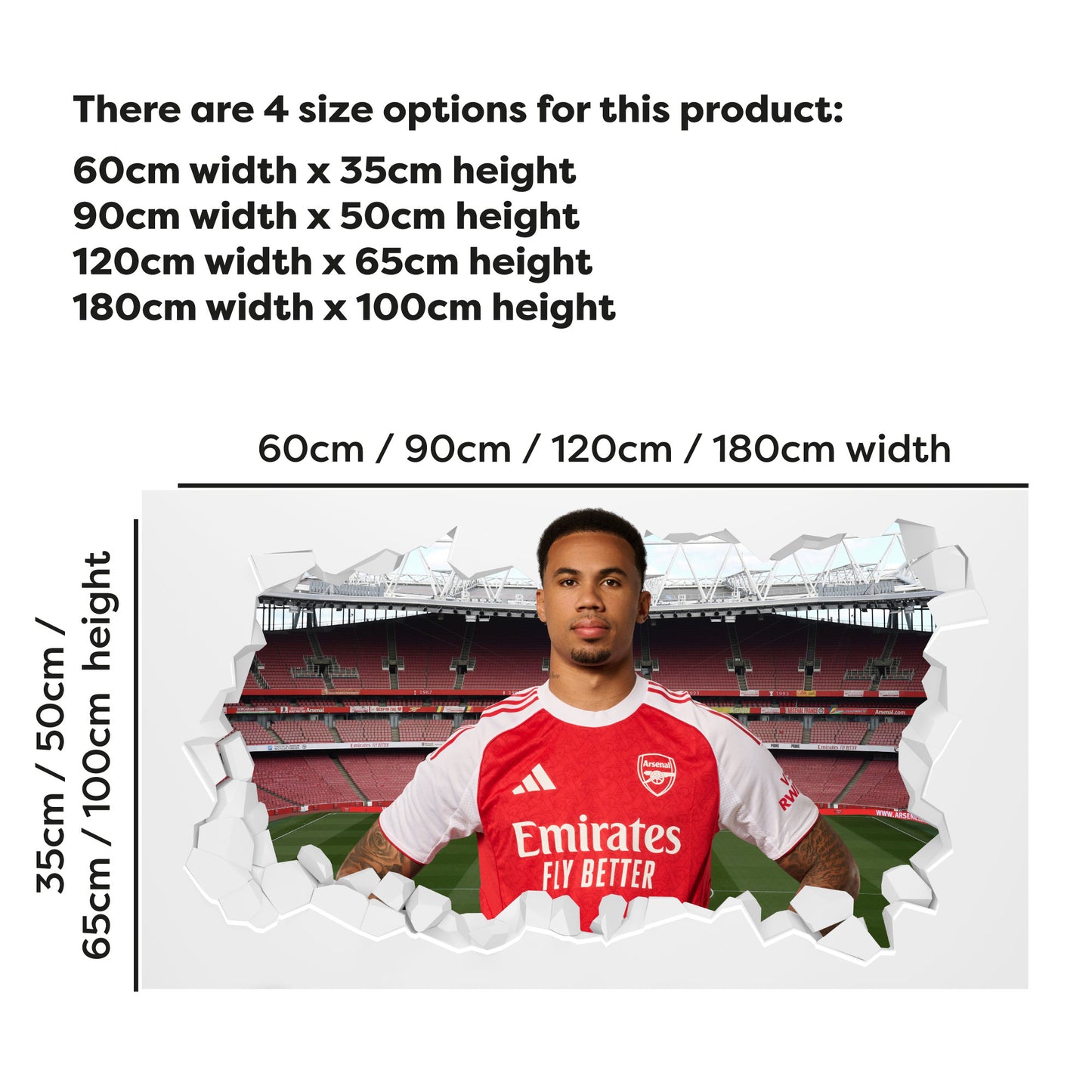 Arsenal Football Club - Gabriel 25/26 Broken Wall Sticker
