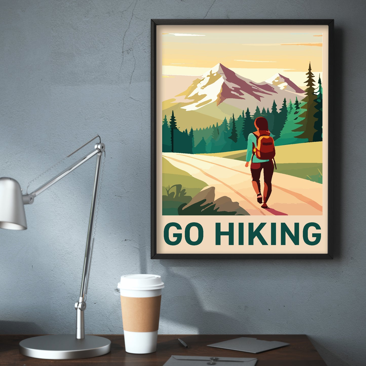 Walking Wall Art Print - Go Hiking Poster