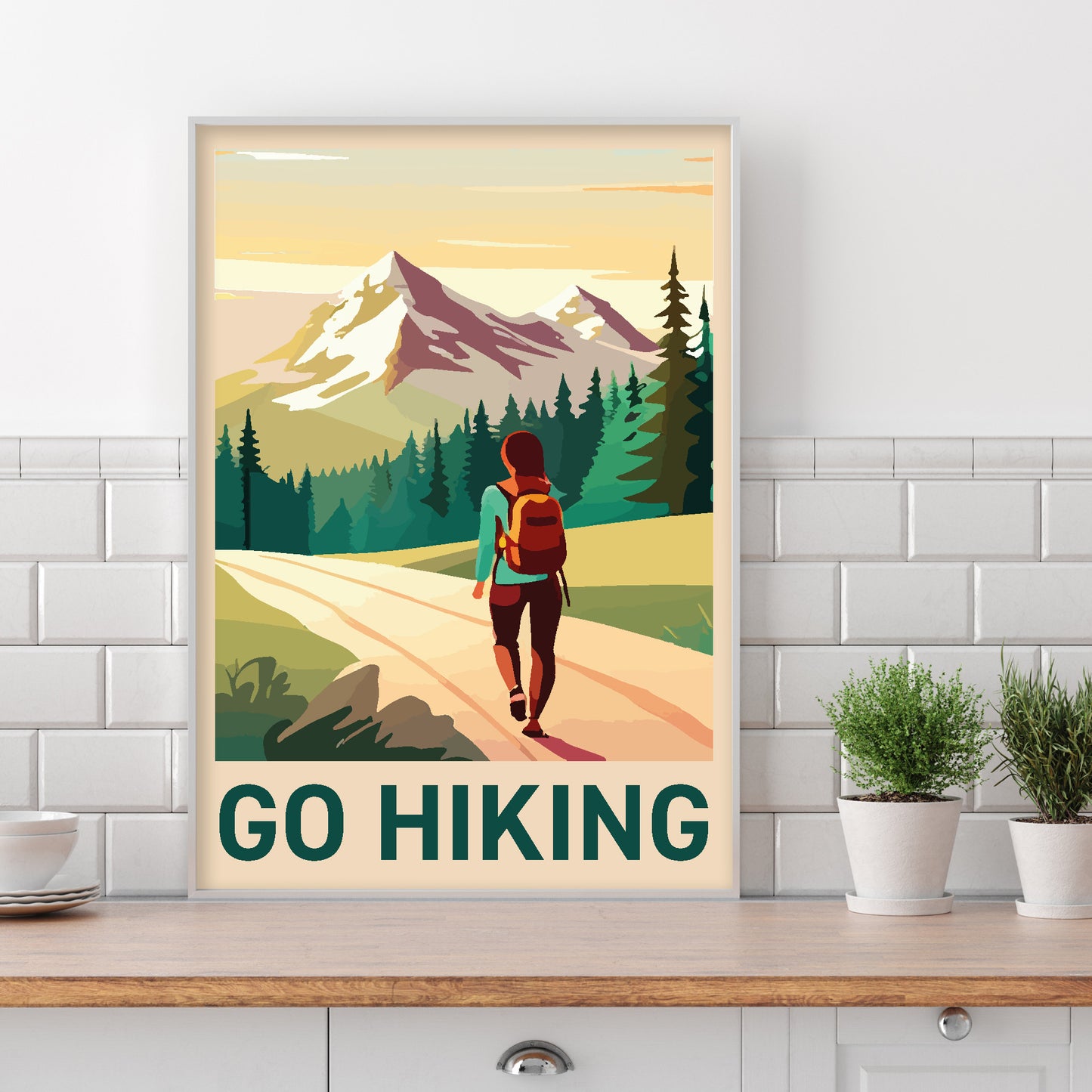 Walking Wall Art Print - Go Hiking Poster