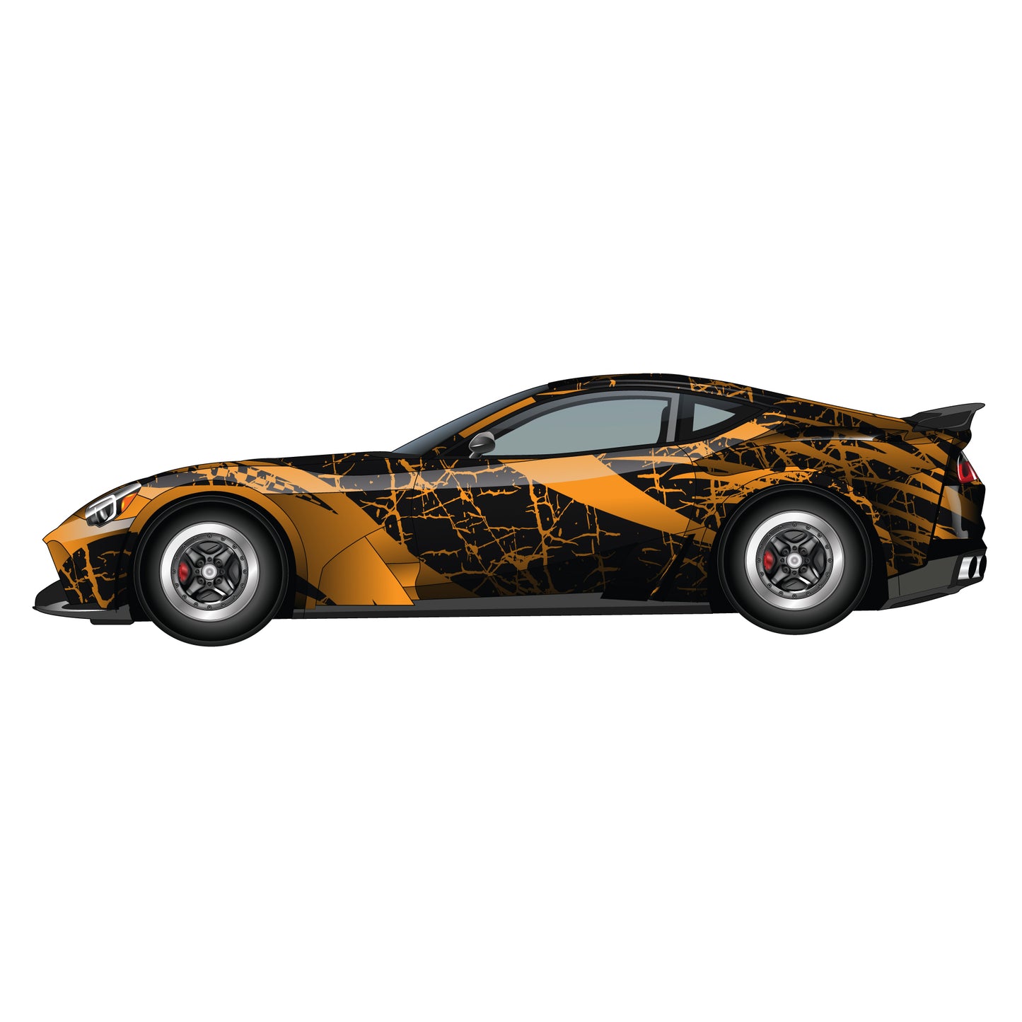 Car Wall Sticker - Gold Sports Car Decal Wall Art