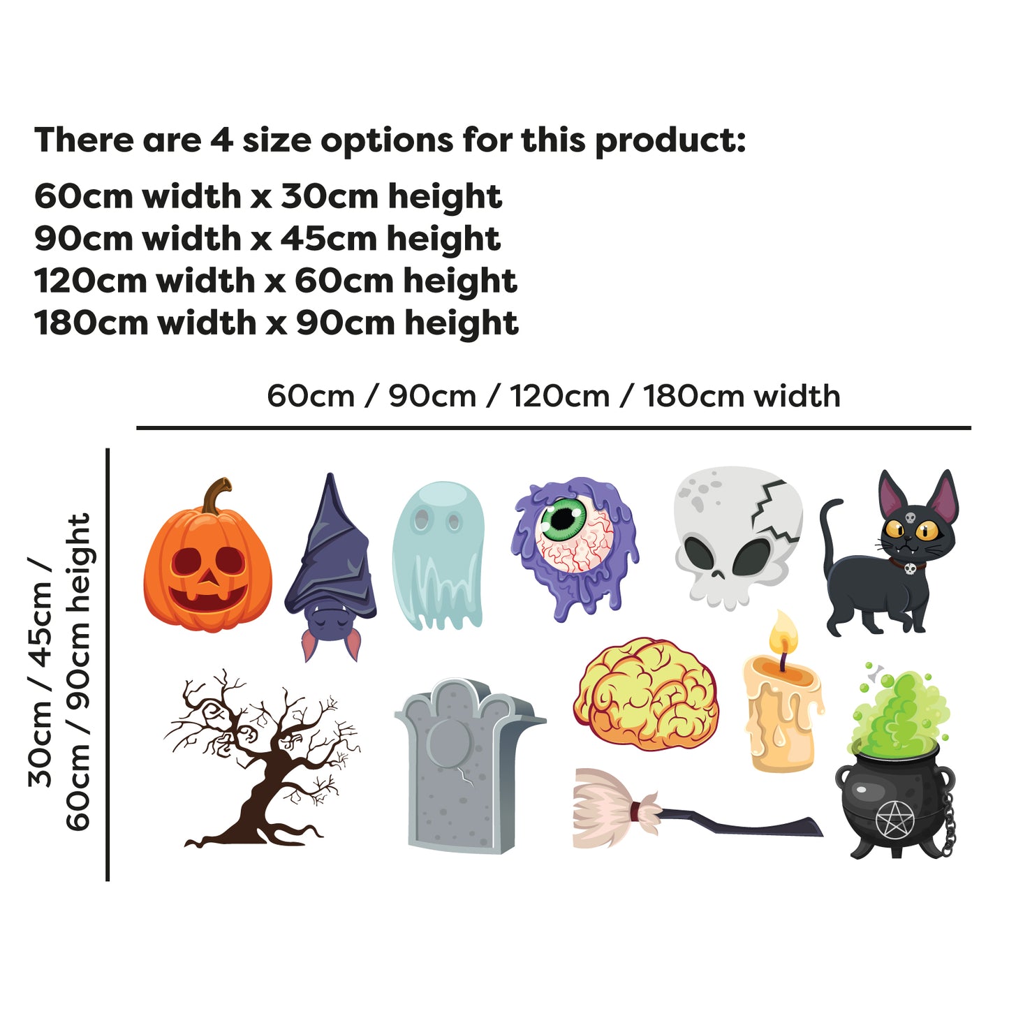 Halloween Wall Sticker - Spooky Icons Decal Wall Art