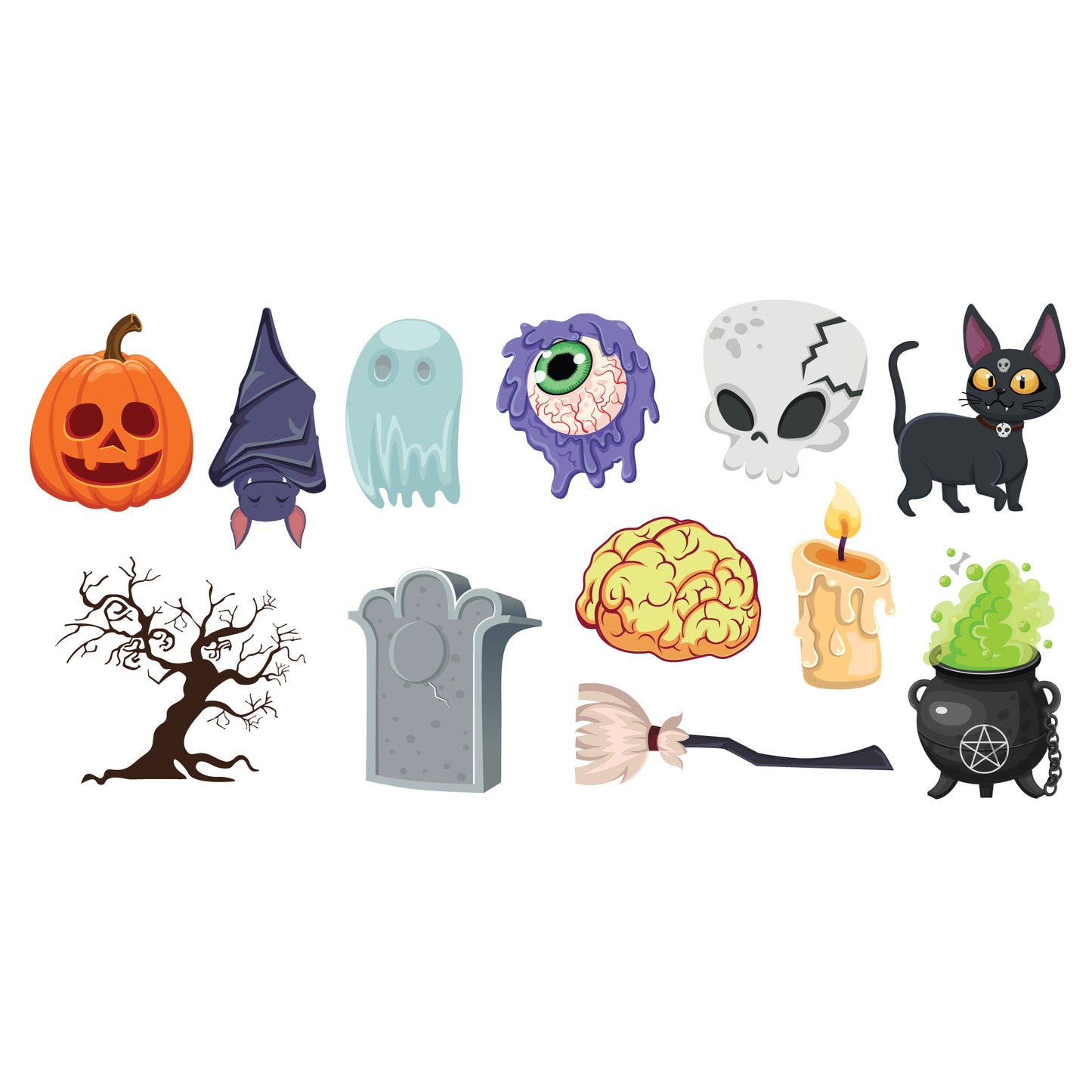 Halloween Wall Sticker - Spooky Icons Decal Wall Art