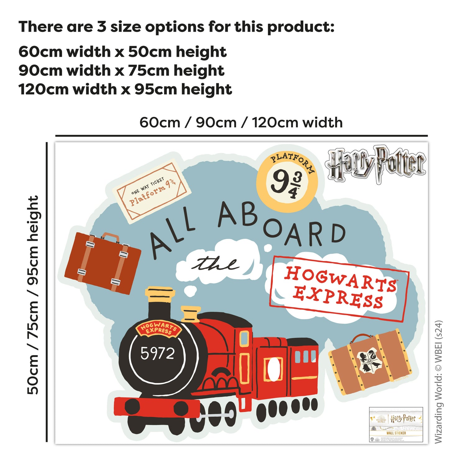 HARRY POTTER Wall Sticker – Hogwarts Express Cloud Wall Decal Wizarding World Art