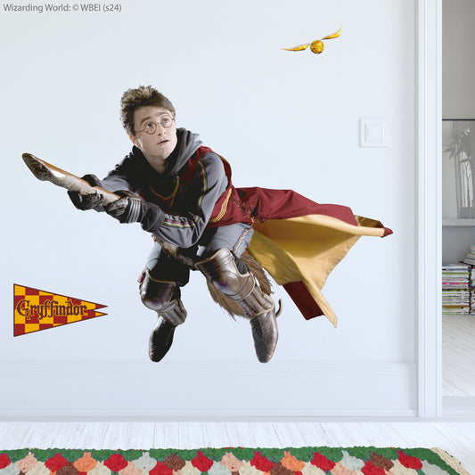 HARRY POTTER Wall Sticker – Flying on Broom Quidditch Wall Decal Wizarding World Art