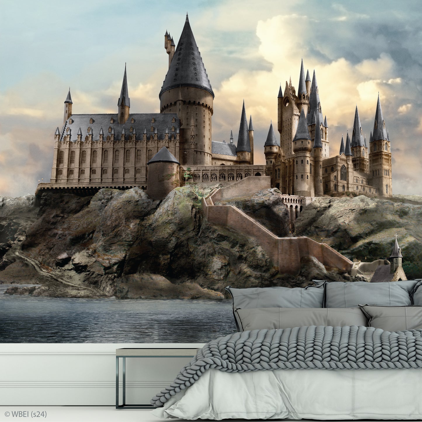 HARRY POTTER Wall Sticker – Hogwarts Castle Outside Day Time Full Wall Mural Wizarding World Art