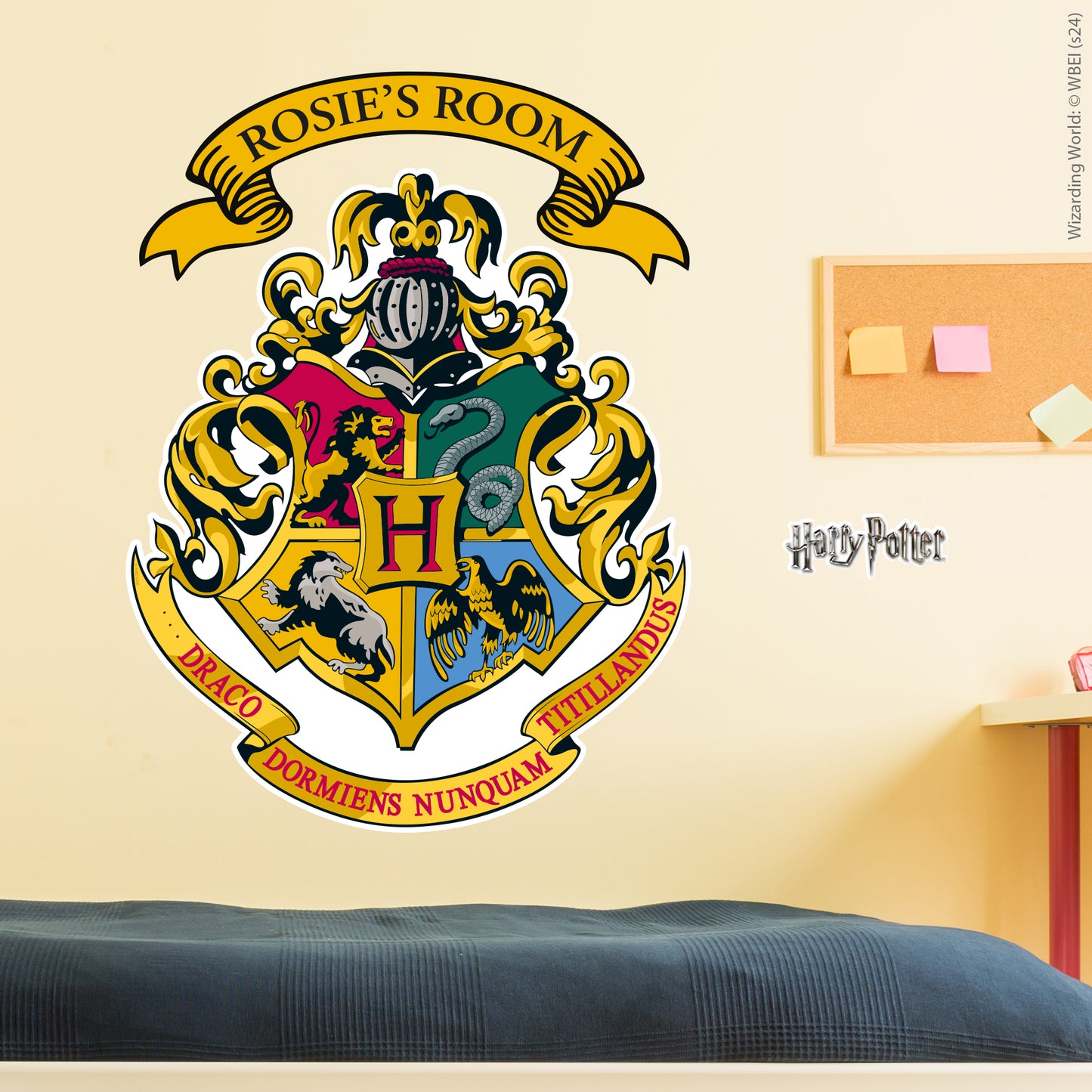 HARRY POTTER Wall Sticker – Hogwarts Crest Personalised Wall Decal Wizarding World Art