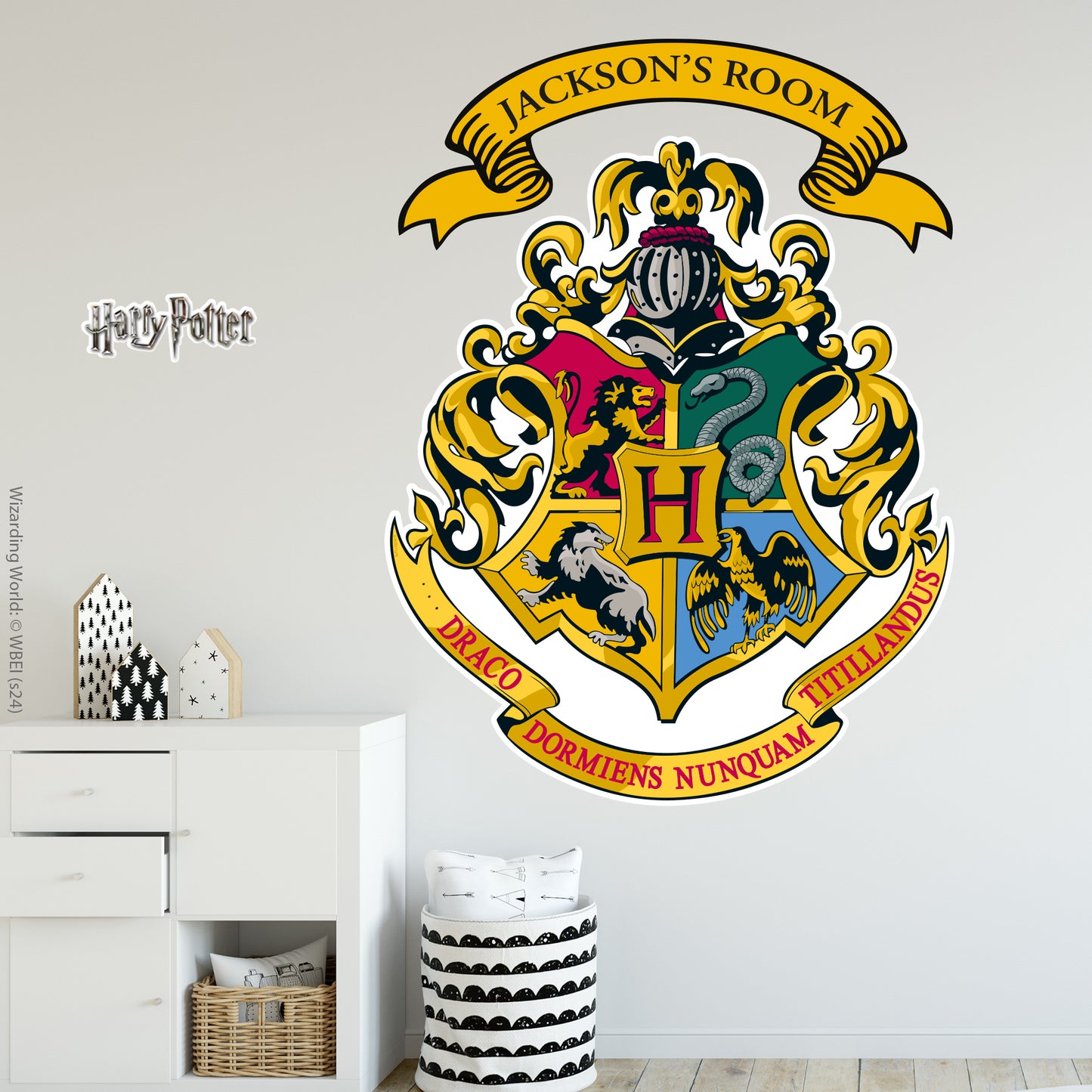 HARRY POTTER Wall Sticker – Hogwarts Crest Personalised Wall Decal Wizarding World Art