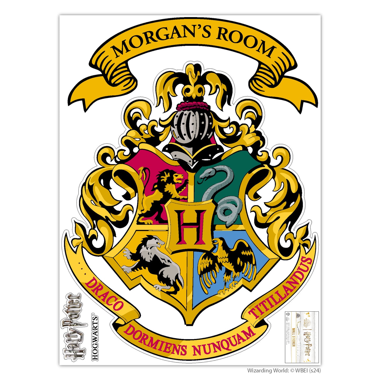 HARRY POTTER Wall Sticker – Hogwarts Crest Personalised Wall Decal Wizarding World Art